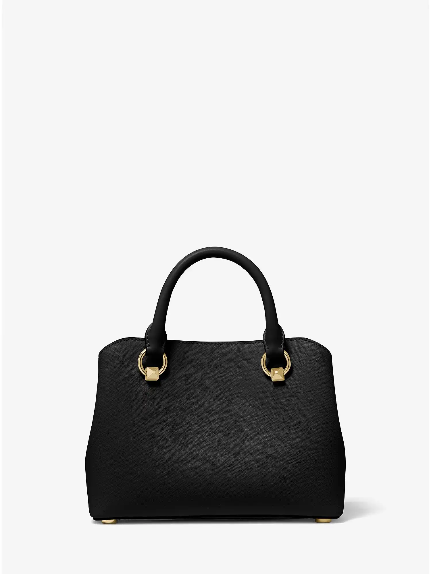 edith small saffiano leather satchel black