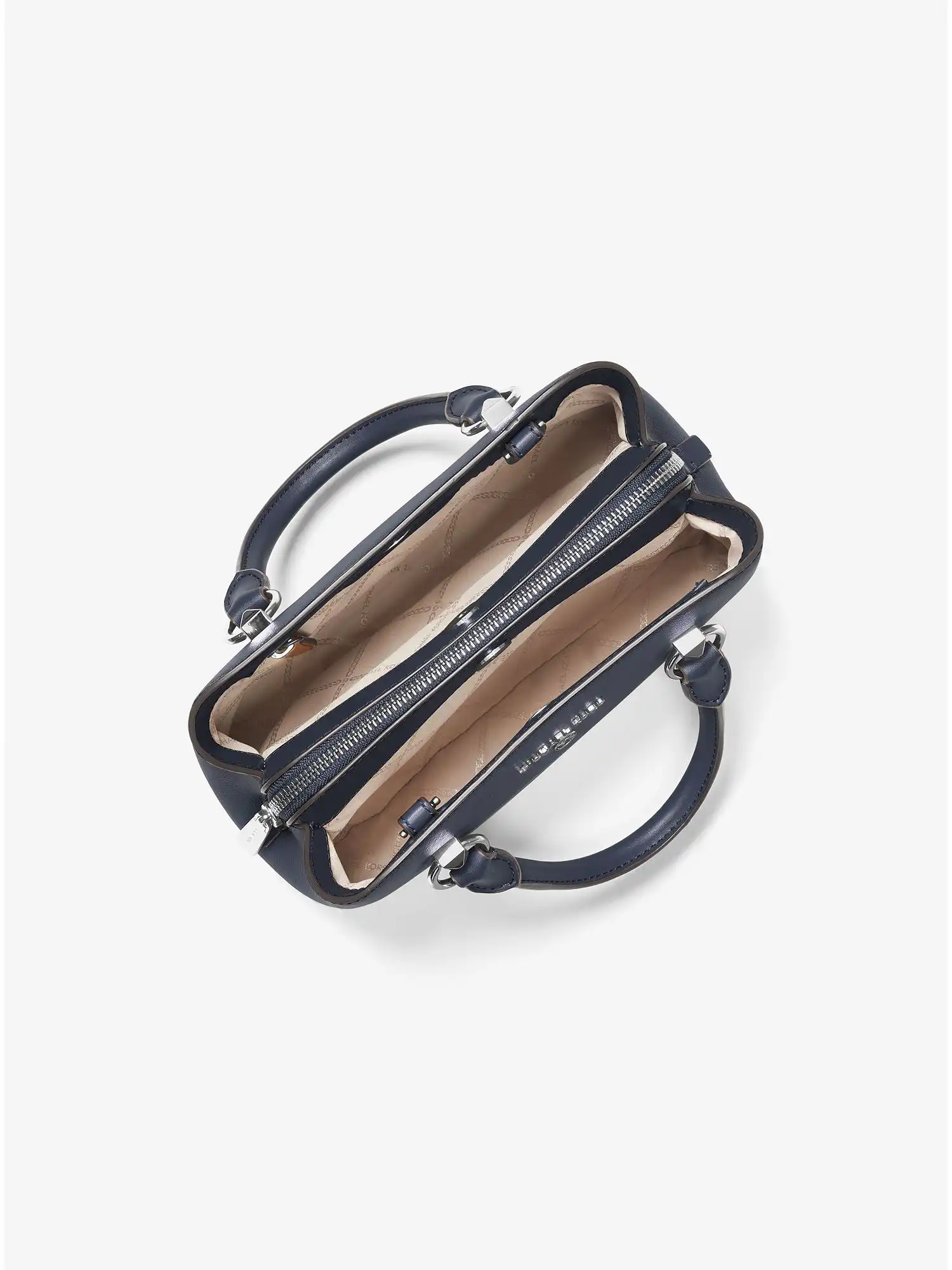 edith small saffiano leather satchel navy