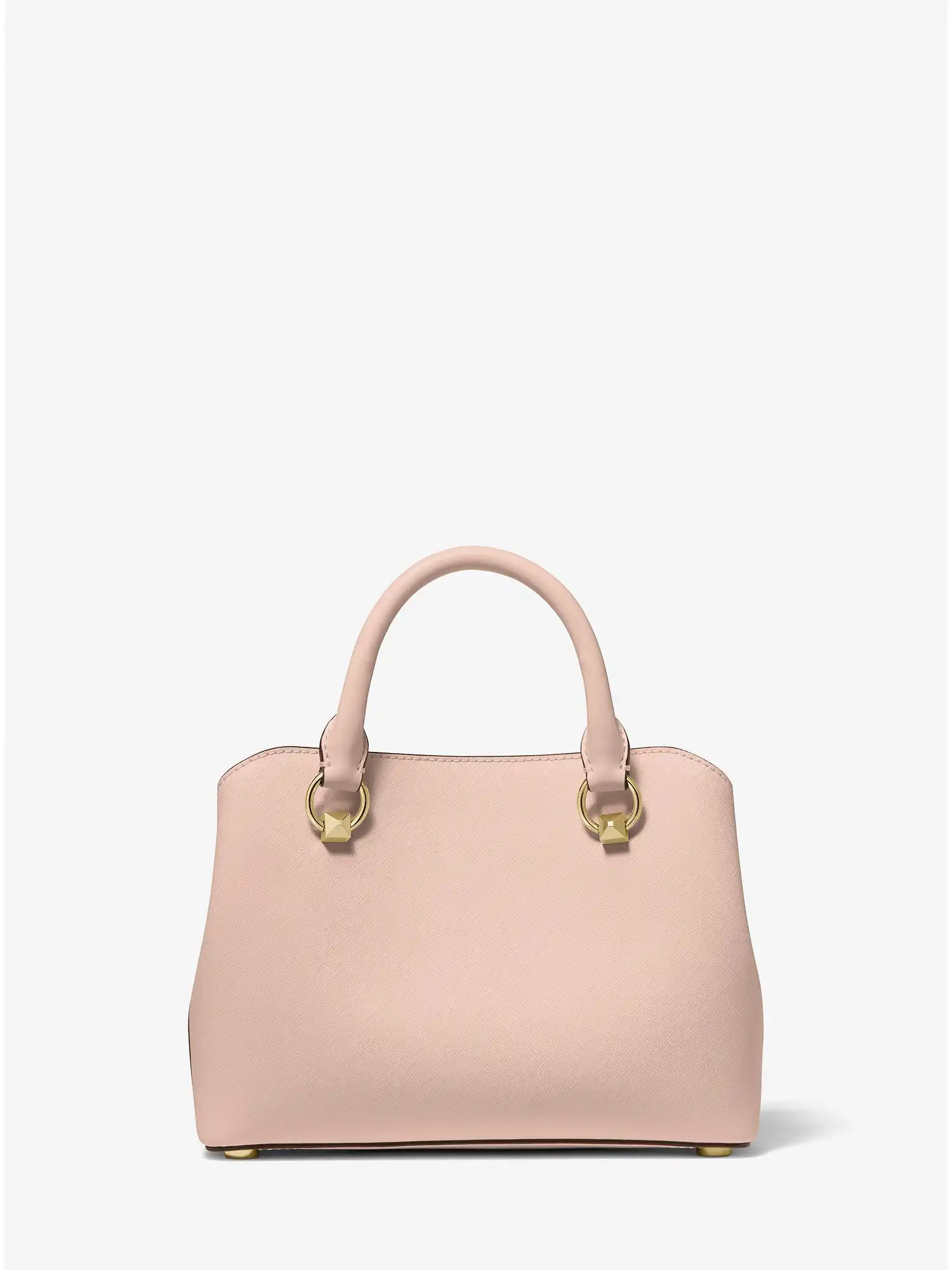 edith small saffiano leather satchel soft pink