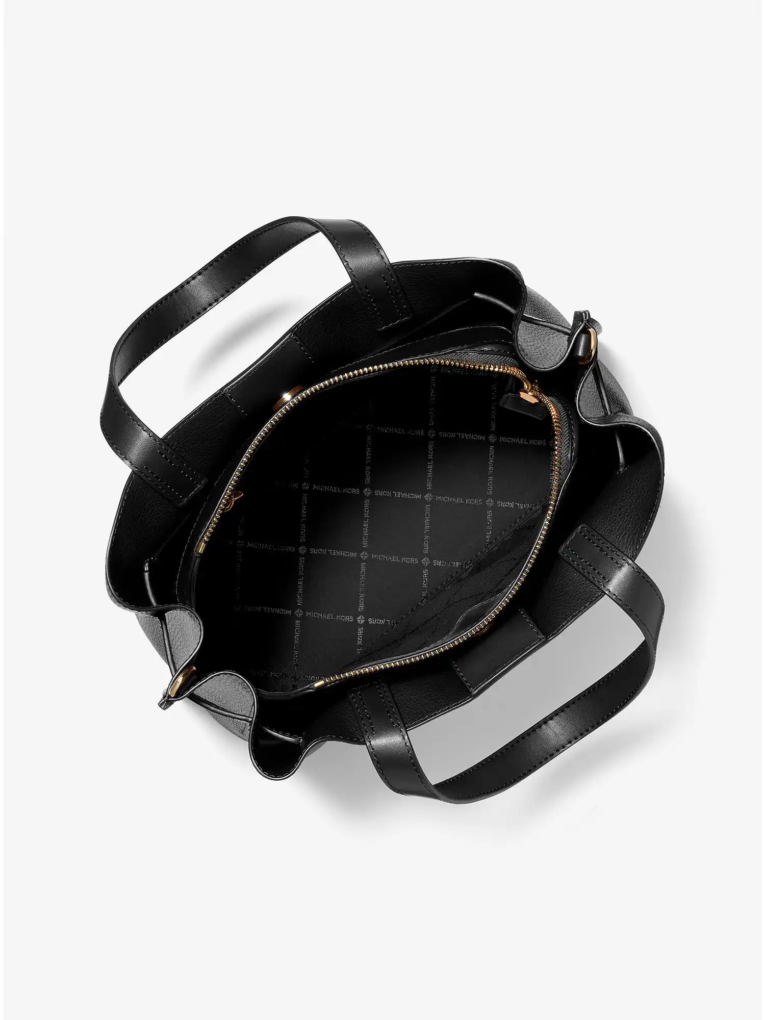 emilia large pebbled leather satchel black