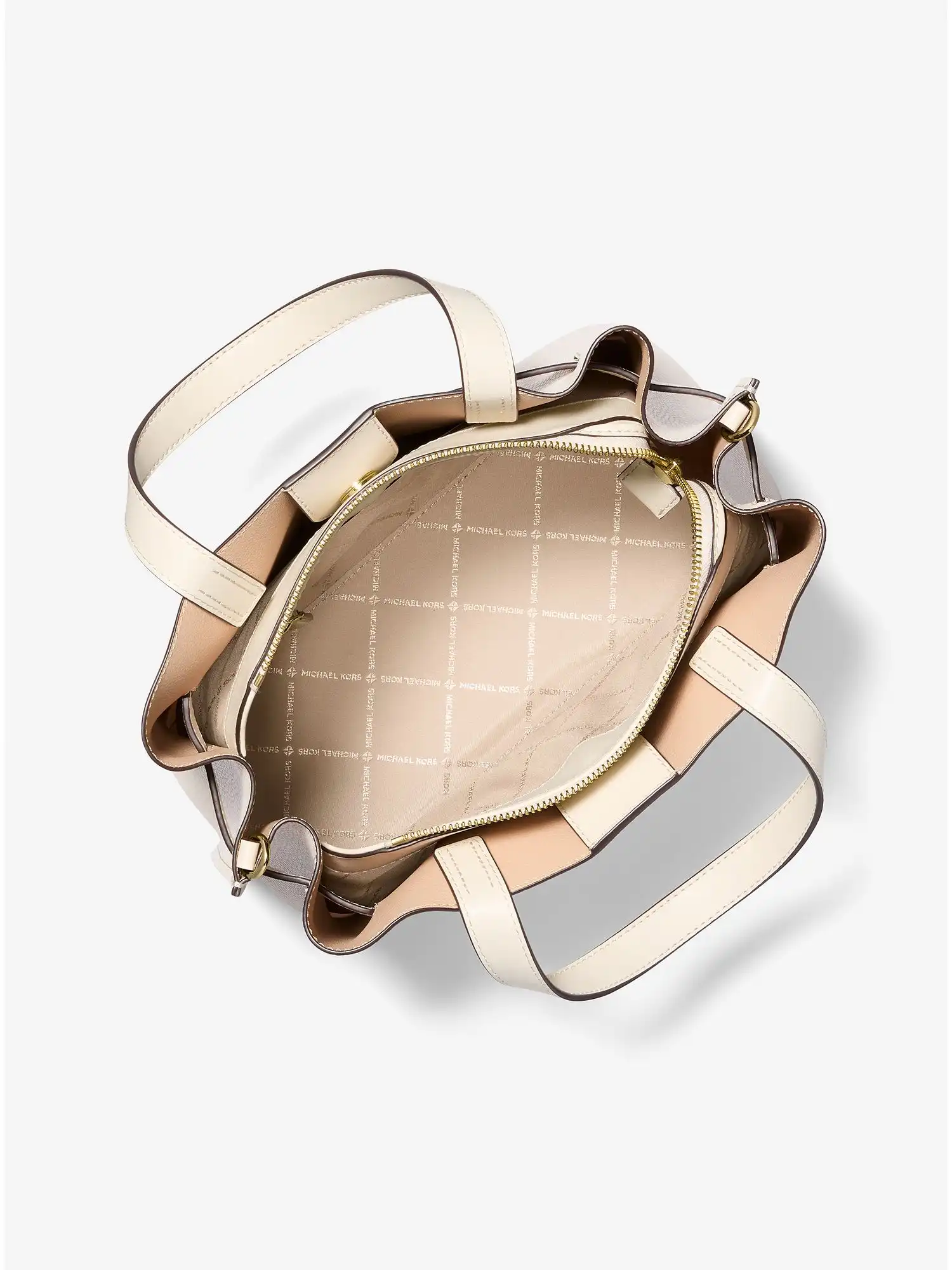 emilia large pebbled leather satchel lt cream