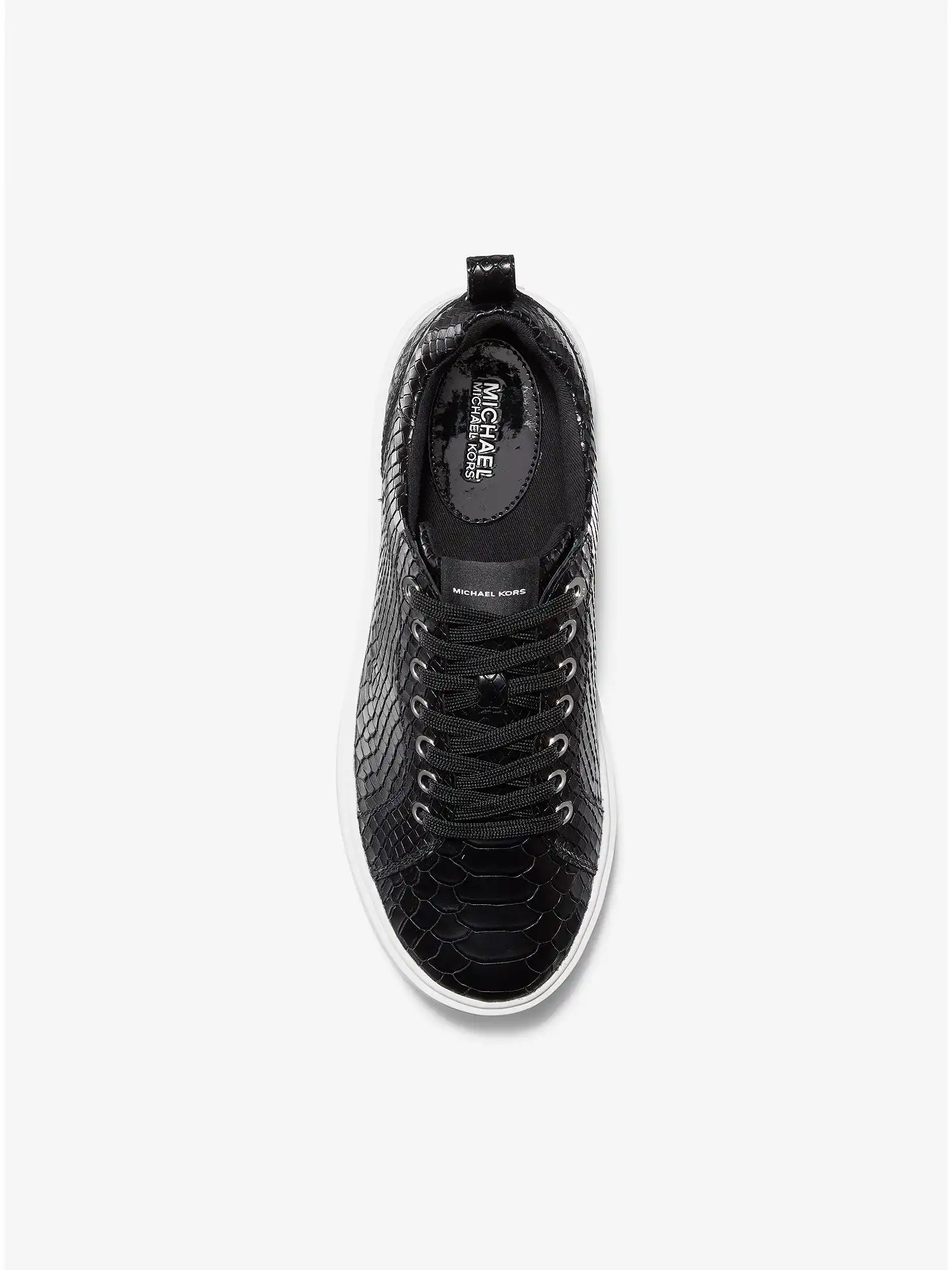 emmett snake embossed leather sneaker black