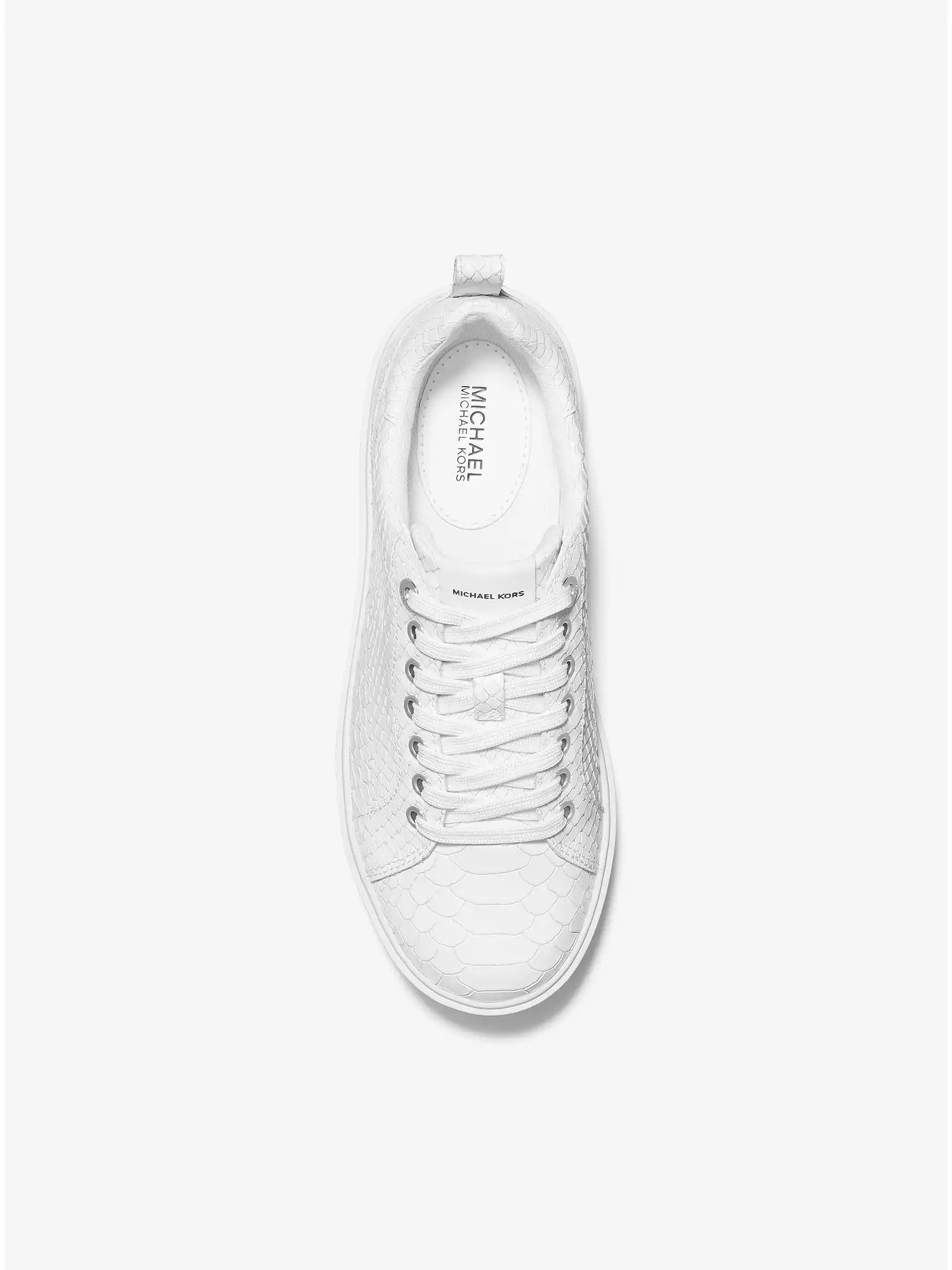 emmett snake embossed leather sneaker optic white