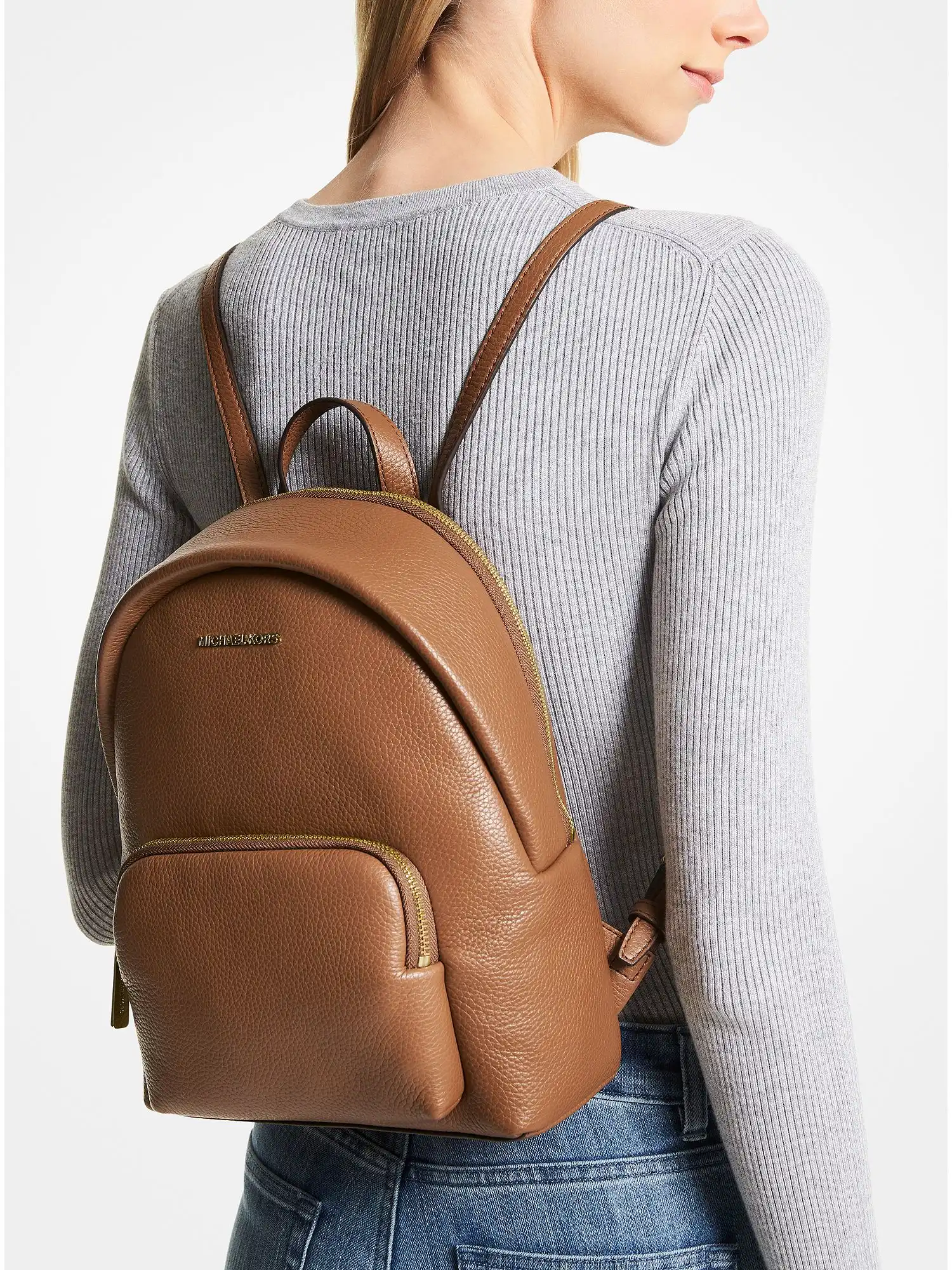erin medium pebbled leather backpack luggage