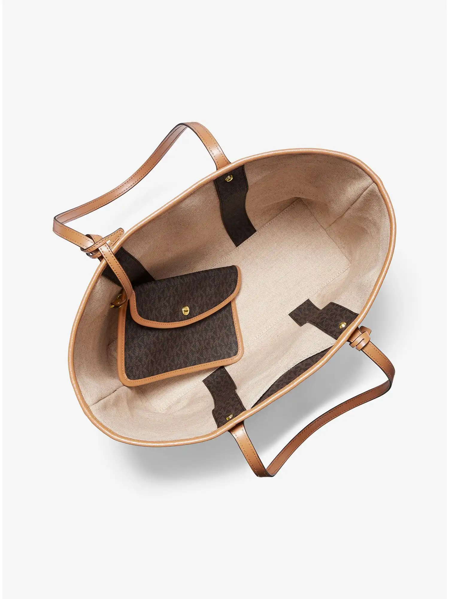 eva large logo stripe tote bag brn acorn