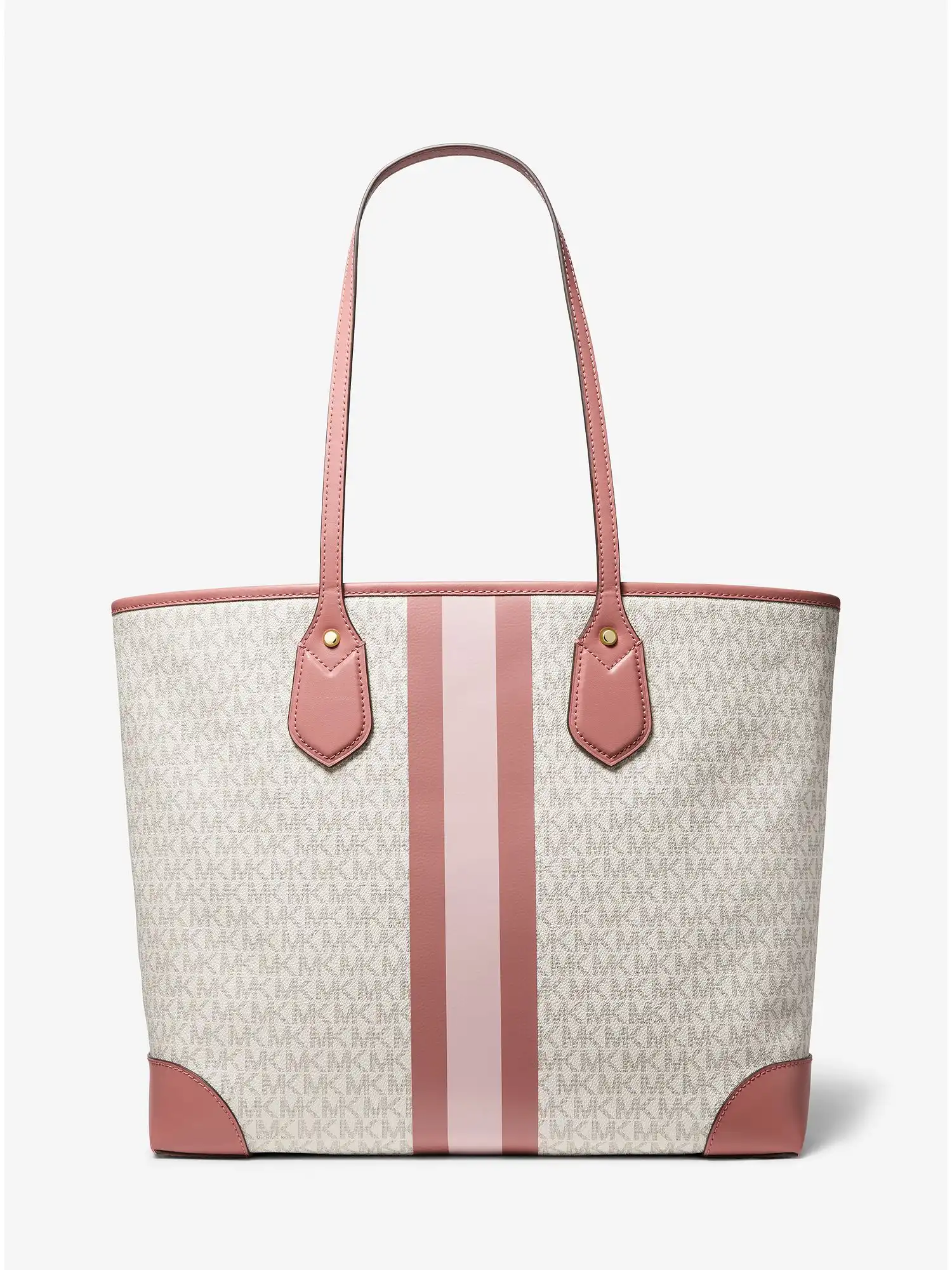 eva large logo stripe tote bag rose multi