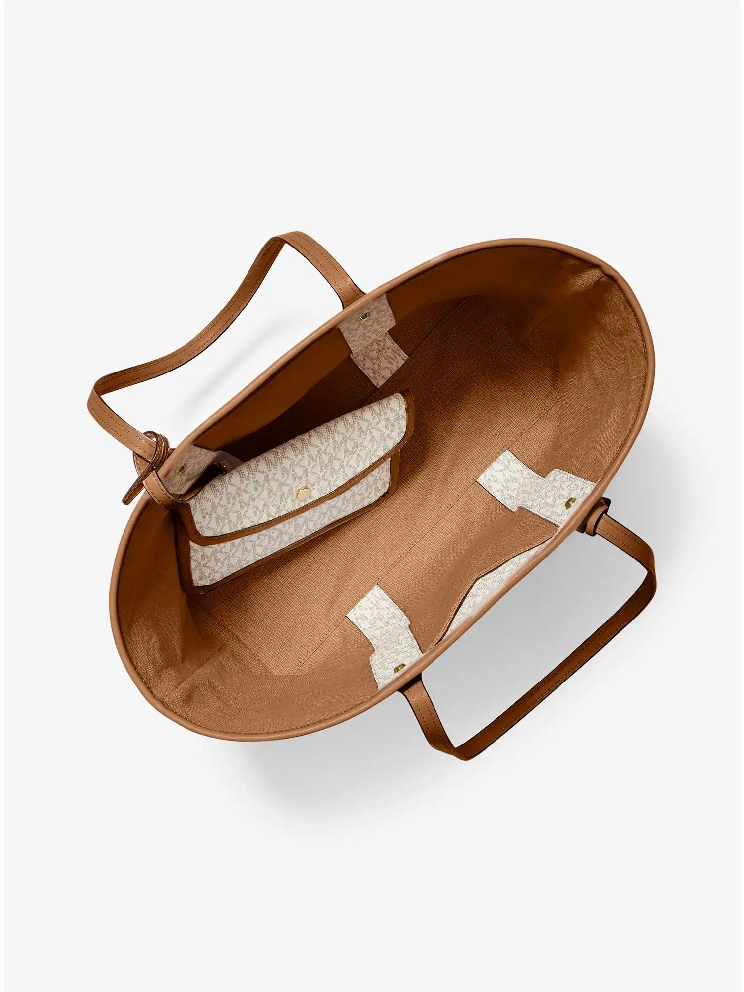 eva large logo stripe tote bag vanilla acorn