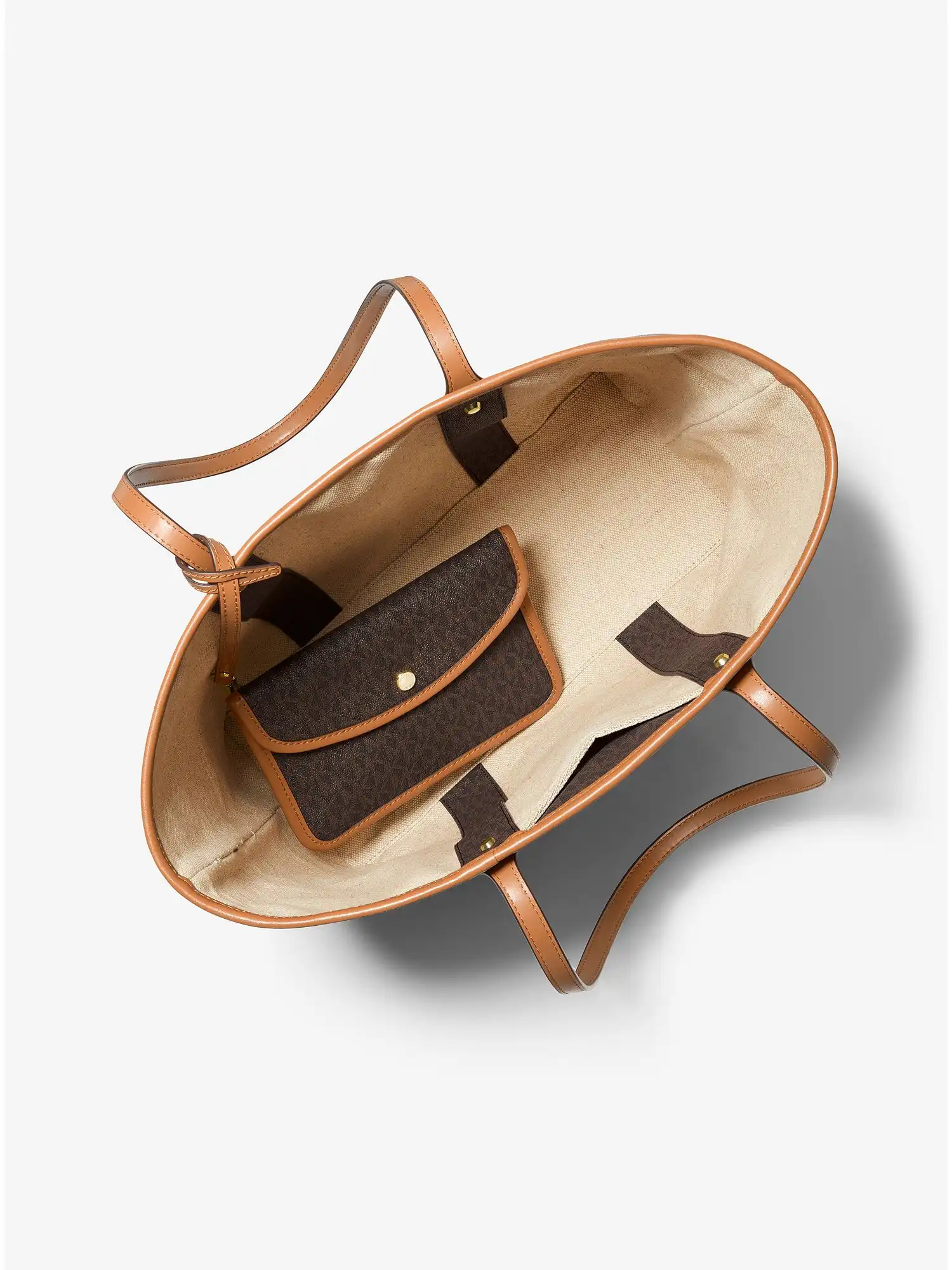 eva large signature logo stripe tote bag poppy