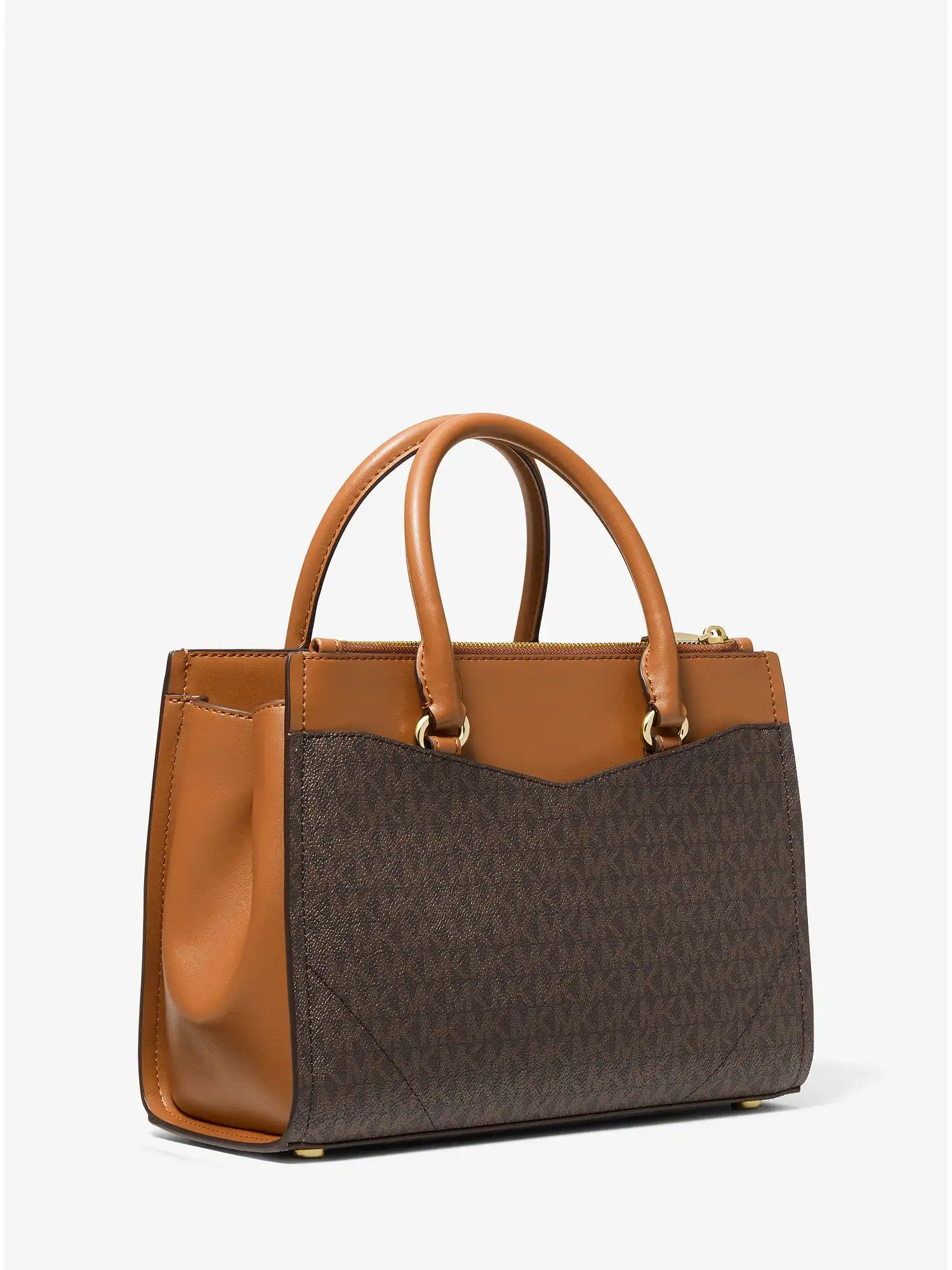 everly medium logo satchel brn acorn