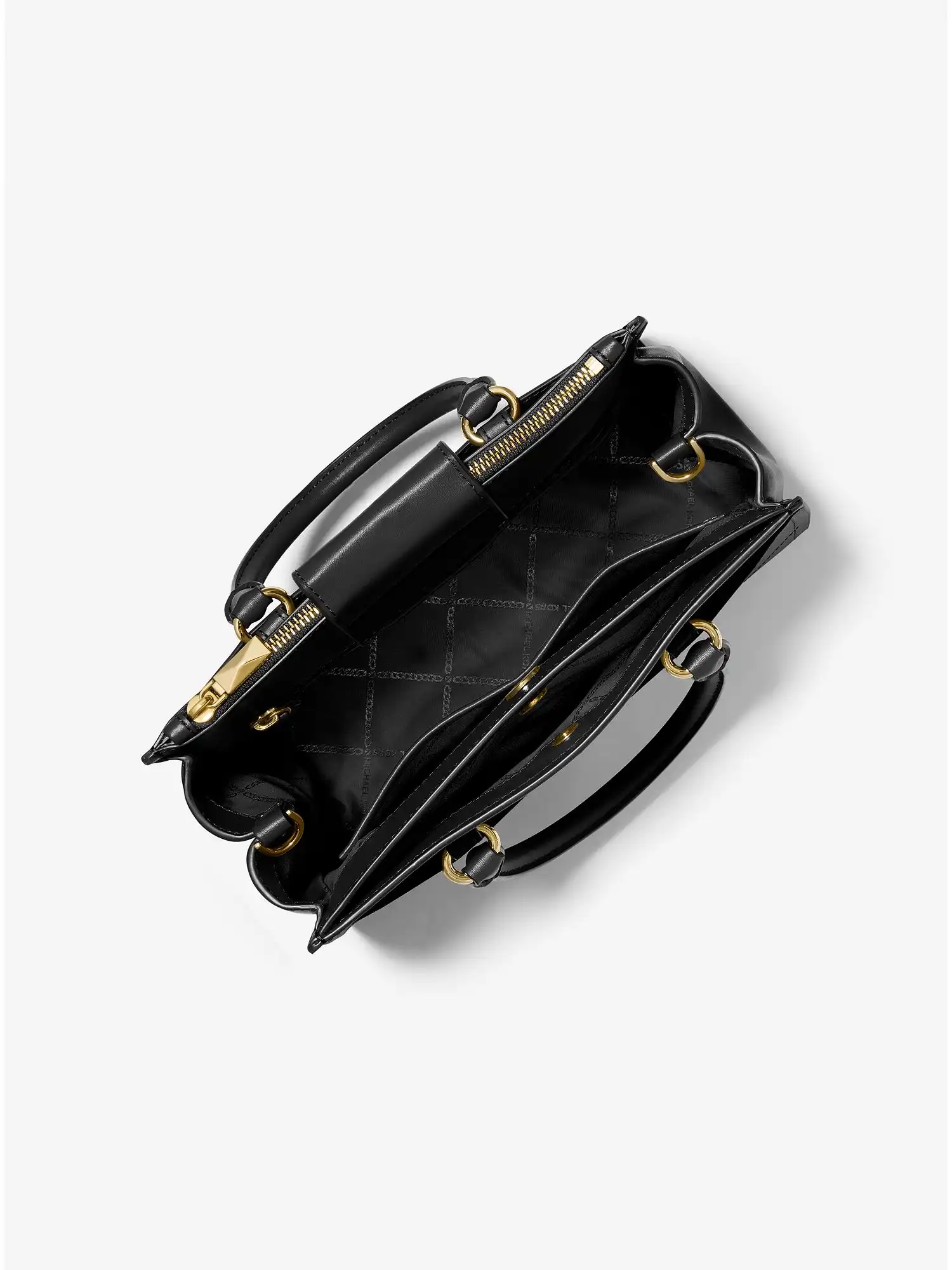 everly medium saffiano leather satchel black