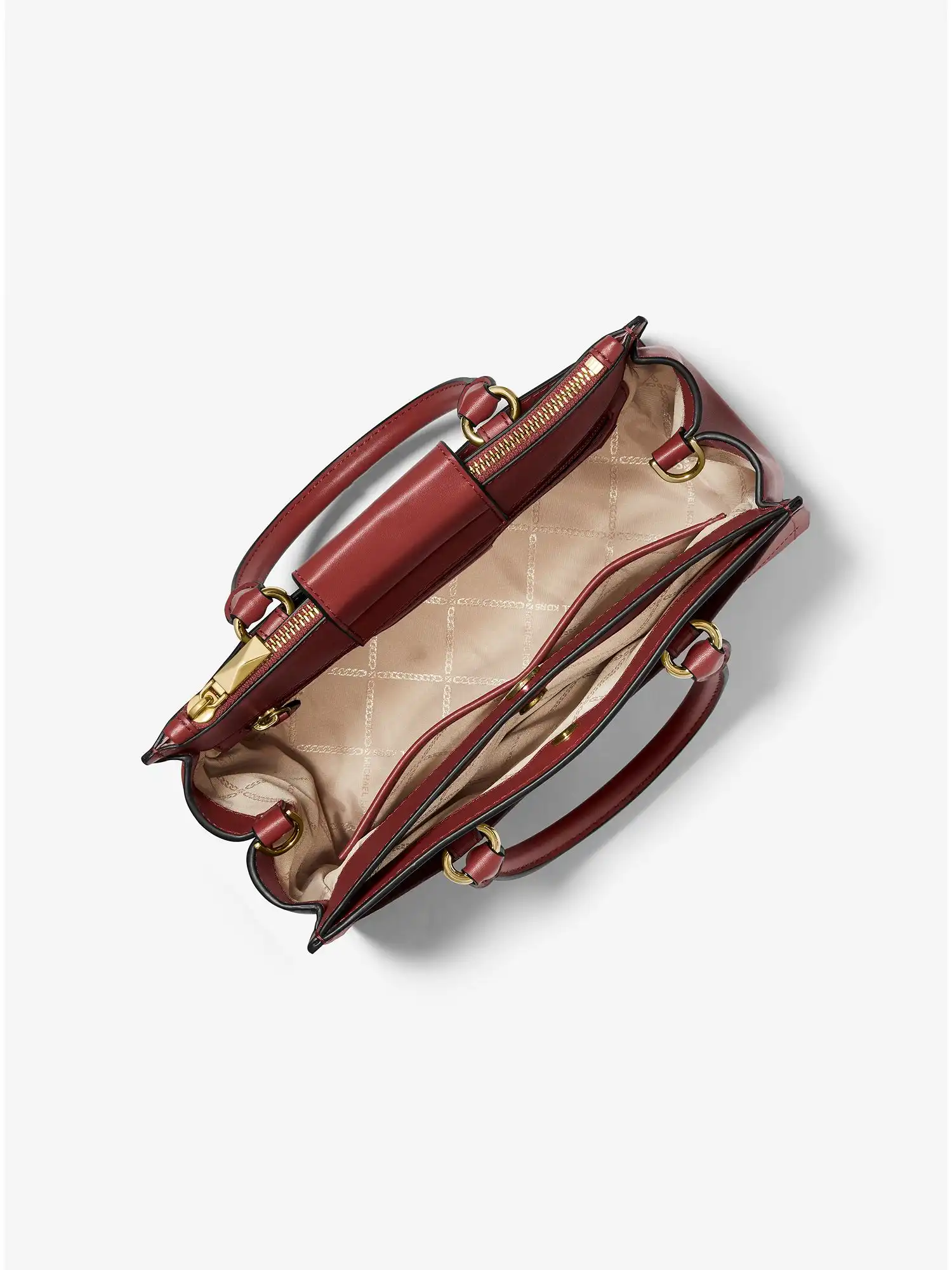 everly medium saffiano leather satchel brandy