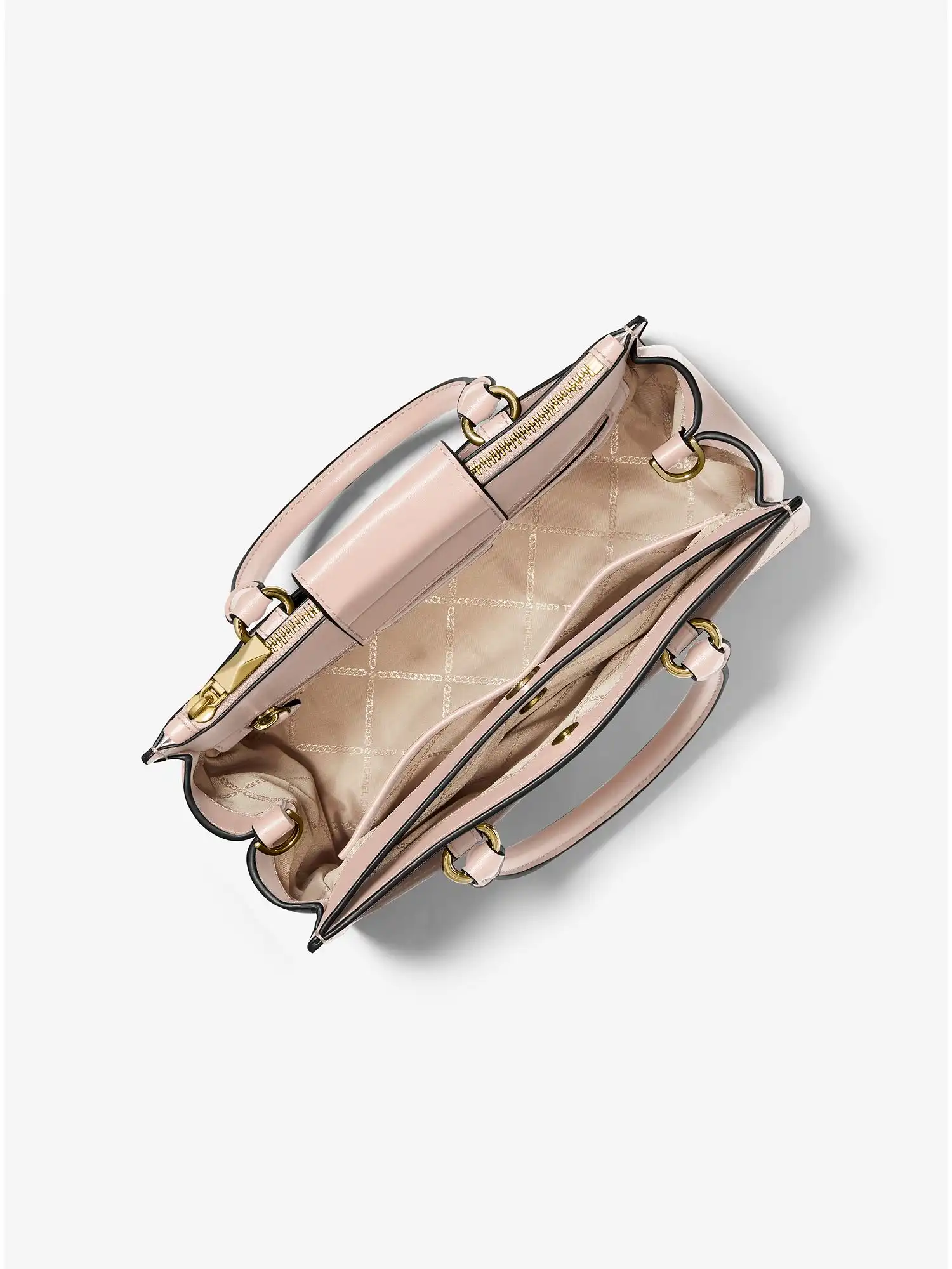 everly medium saffiano leather satchel soft pink