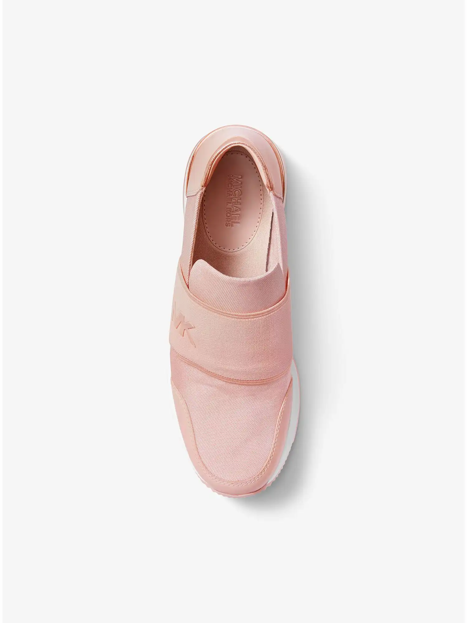 felix canvas and leather trainer soft pink