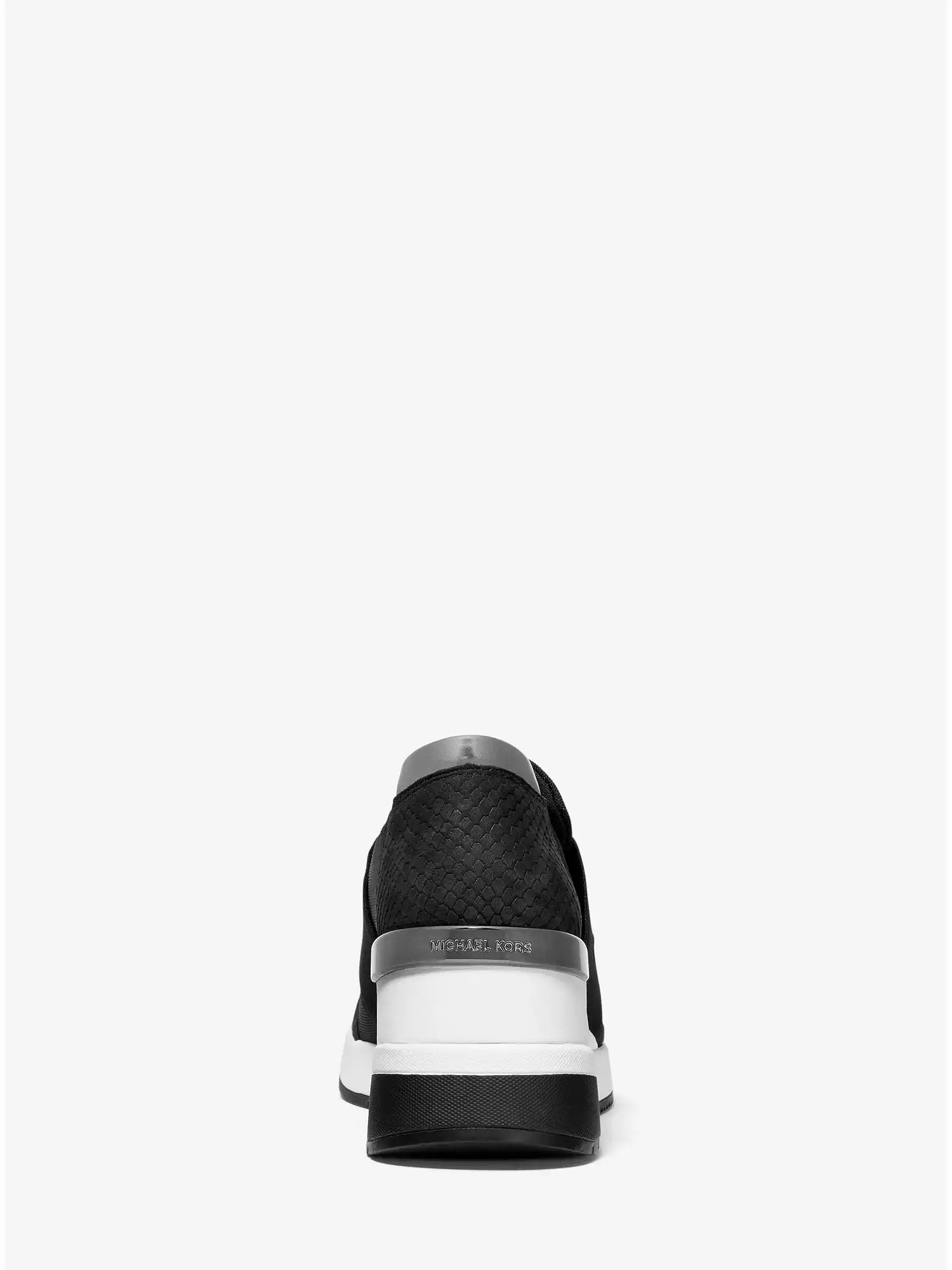 felix canvas and snake embossed nubuck trainer black