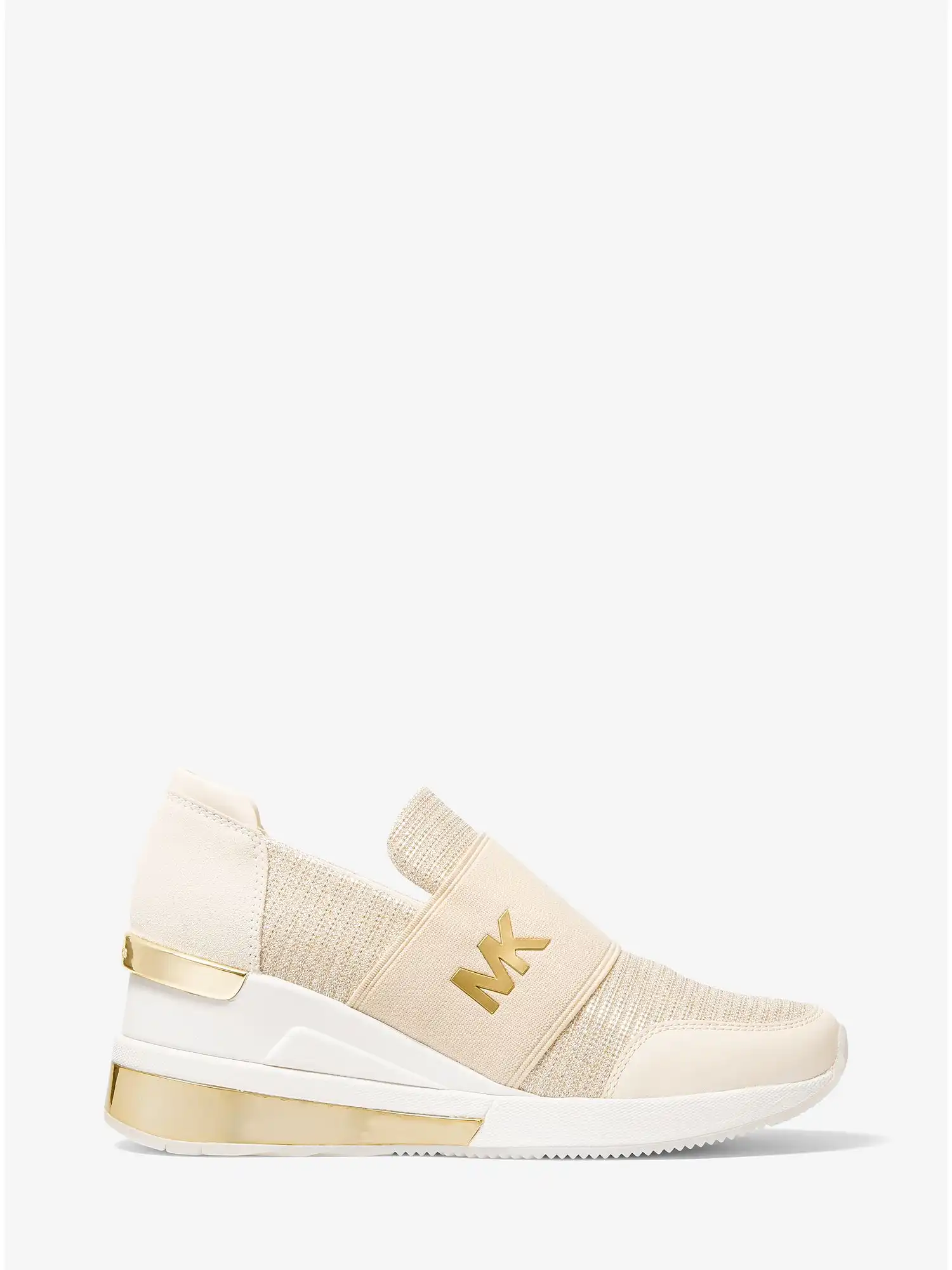 felix extreme glitter chain mesh trainer champagne