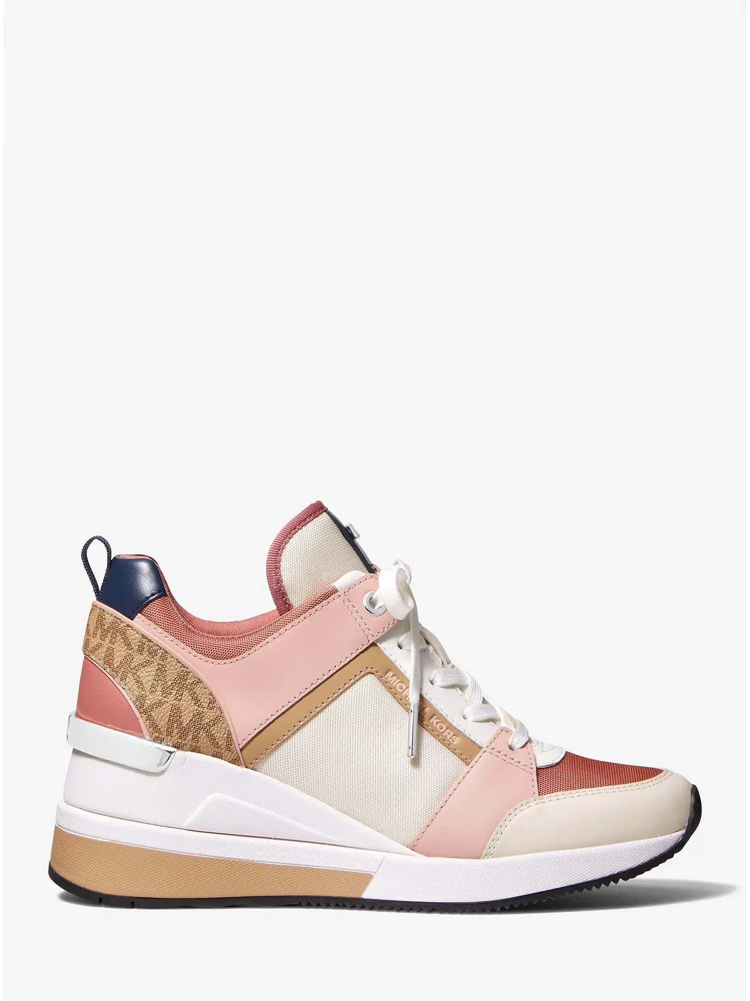 georgie mixed media trainer cream multi