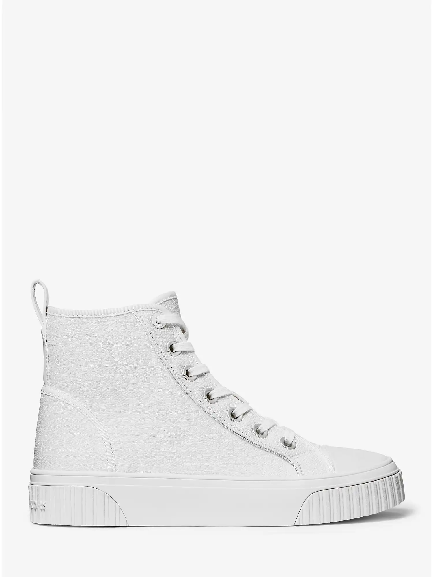 gertie logo jacquard high top sneaker optic white