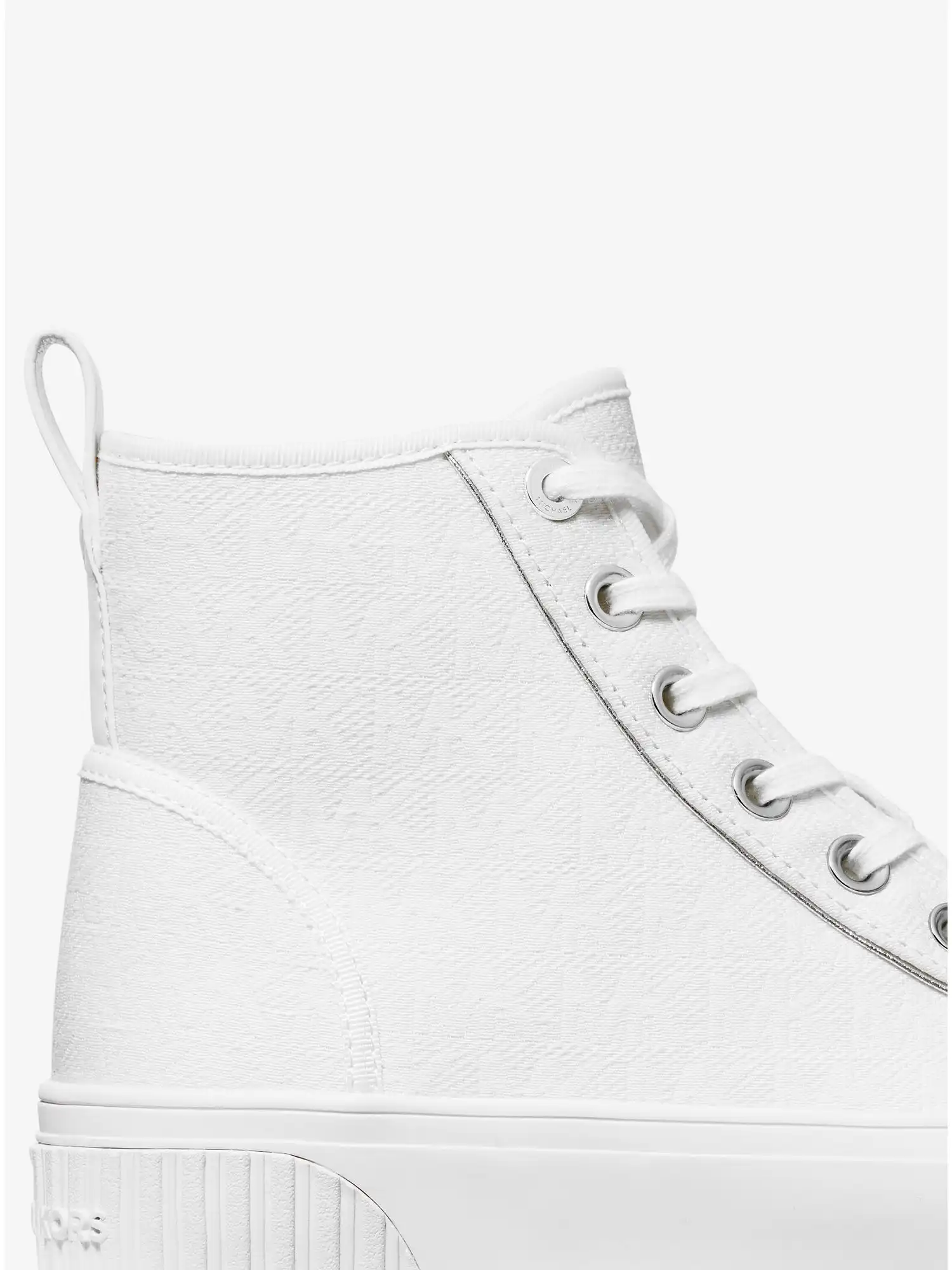 gertie logo jacquard high top sneaker optic white