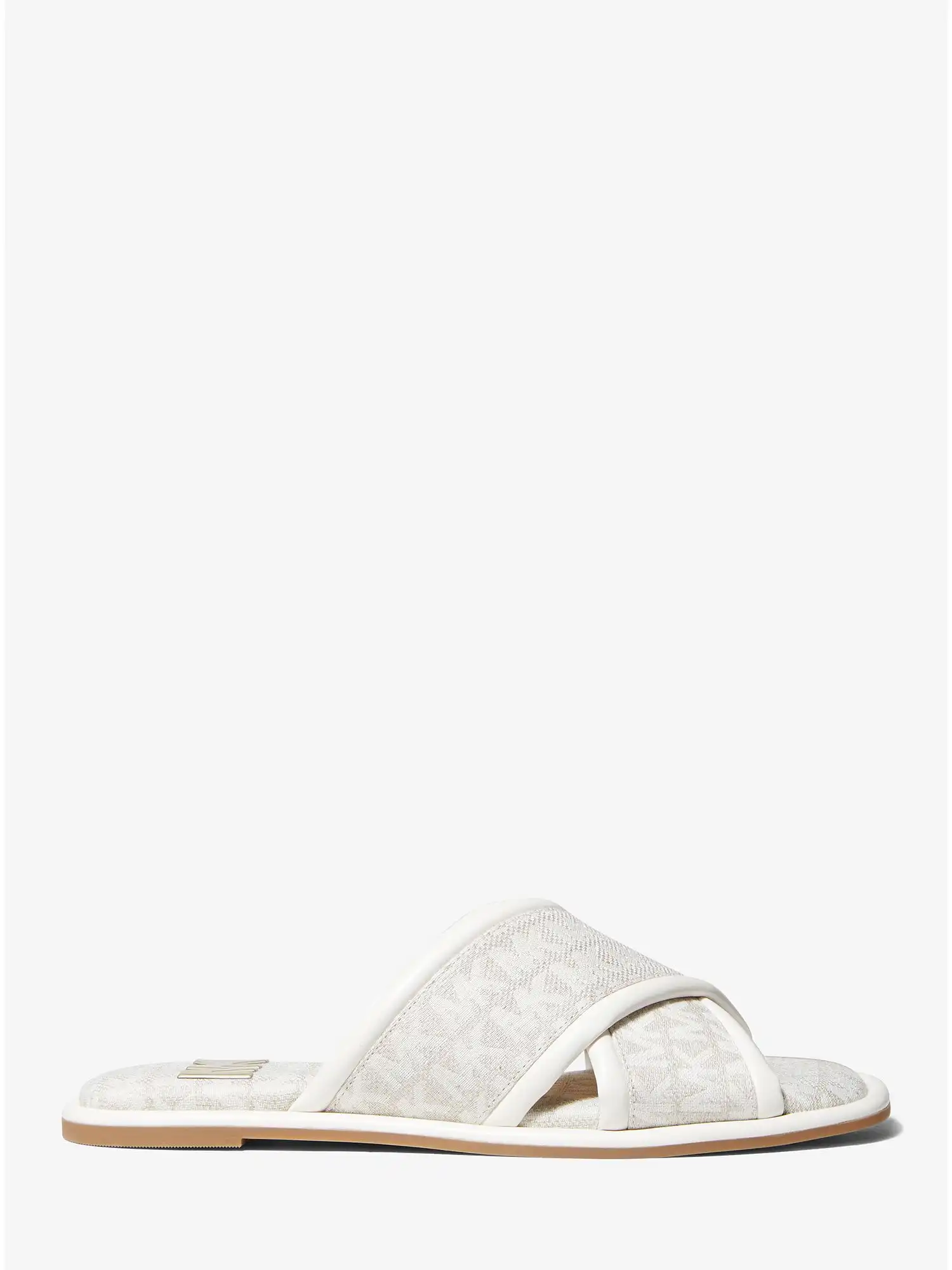 gideon logo jacquard slide sandal natural