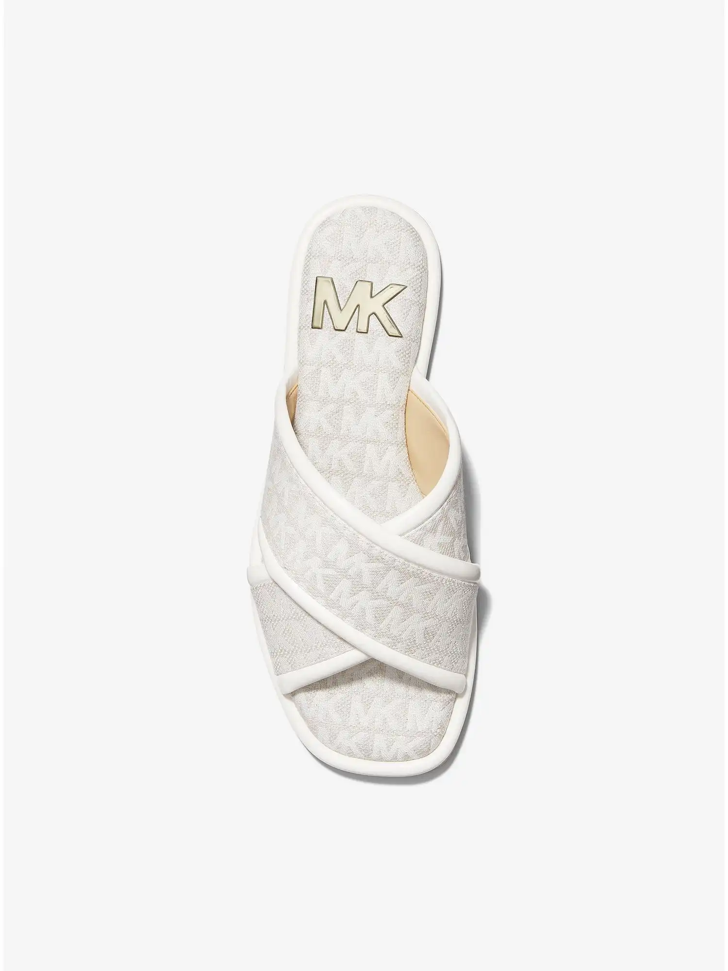 gideon logo jacquard slide sandal natural