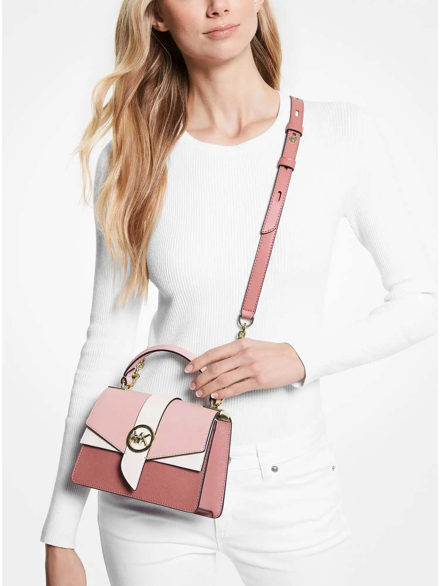 greenwich extra small color block saffiano leather satchel smky rse mlt