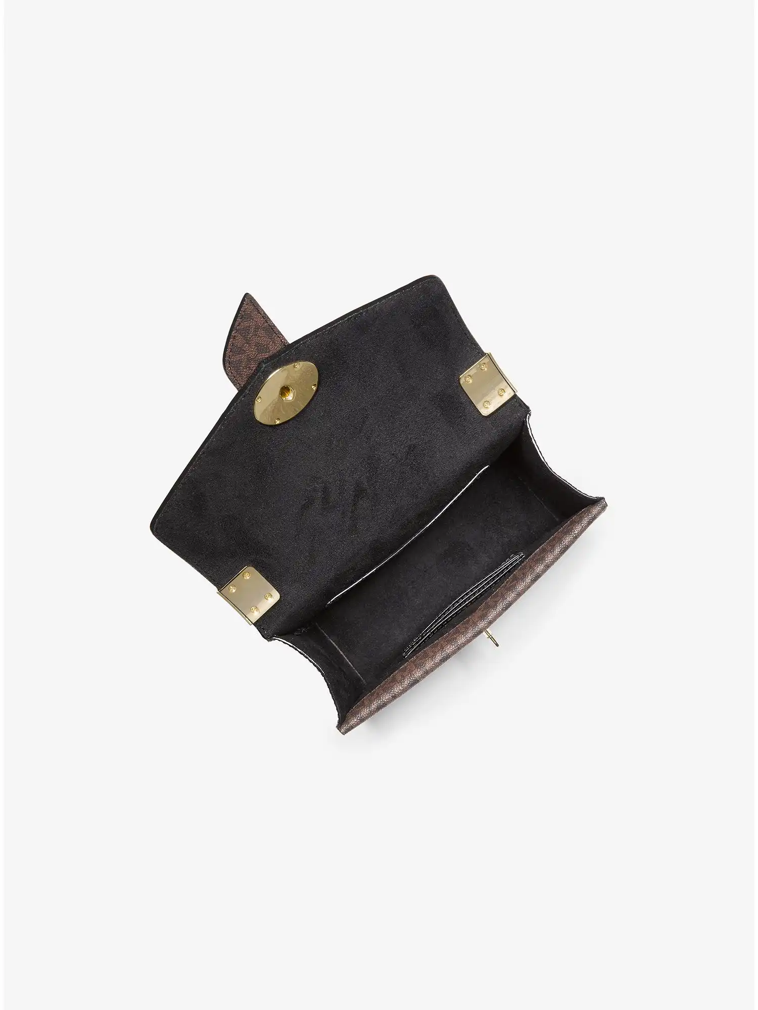 greenwich extra small logo embossed patent leather crossbody bag black