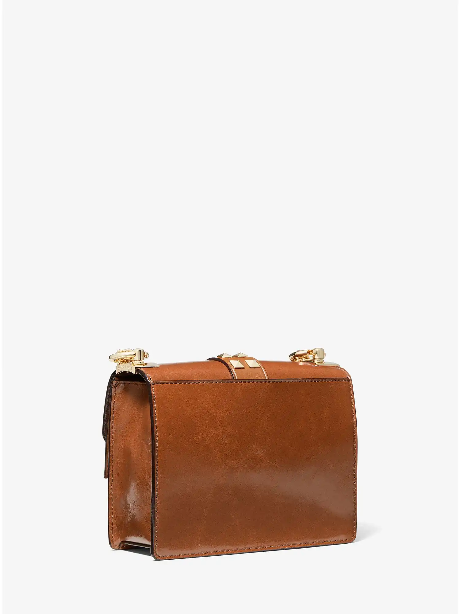 greenwich extra small studded patent leather crossbody bag luggage