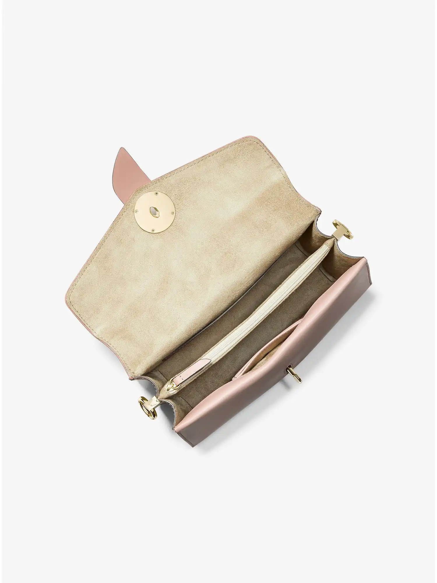 greenwich medium logo jacquard shoulder bag fawn