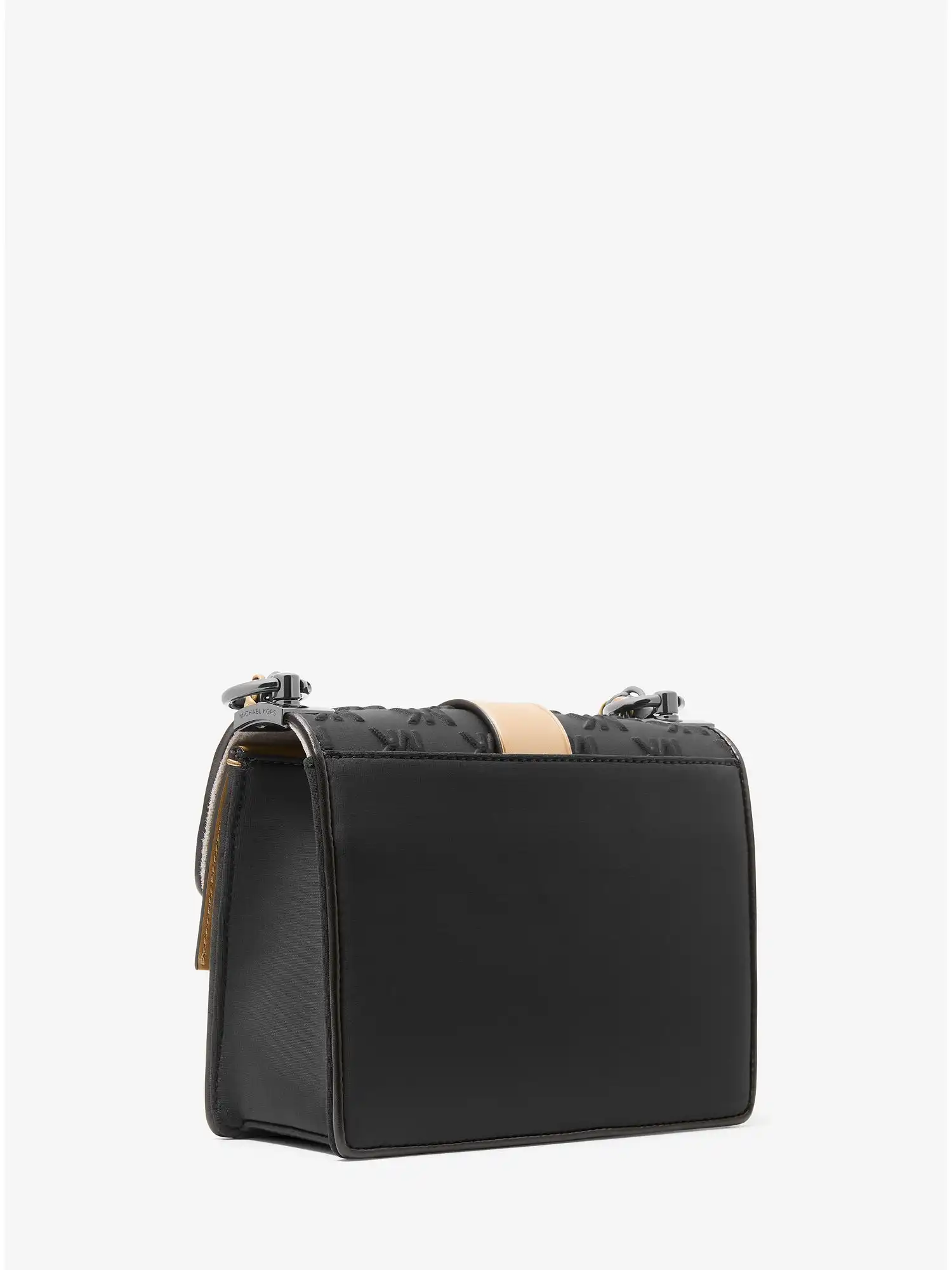 greenwich small embossed scuba and faux leather crossbody bag daffodil