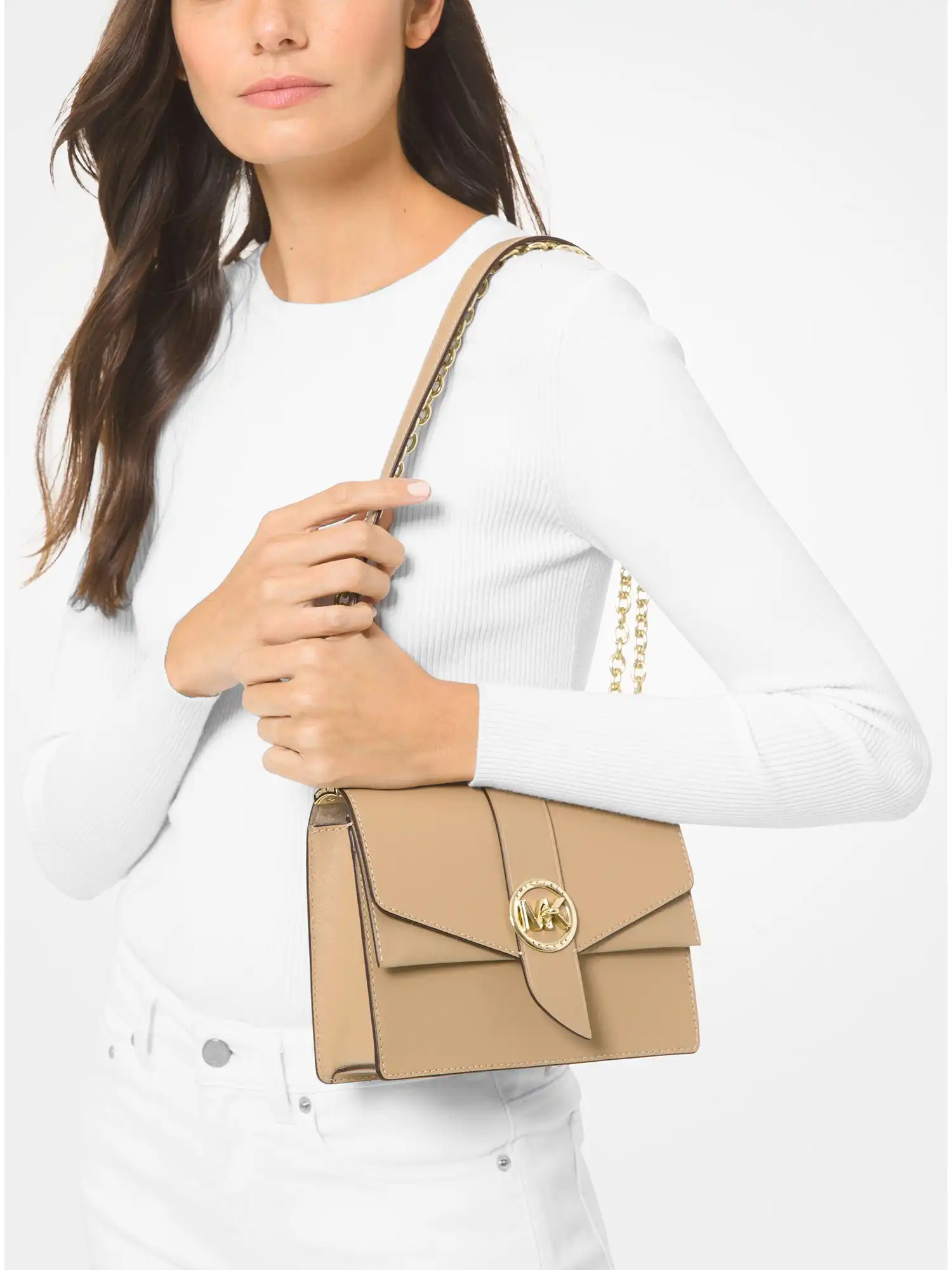 greenwich small saffiano leather crossbody bag camel