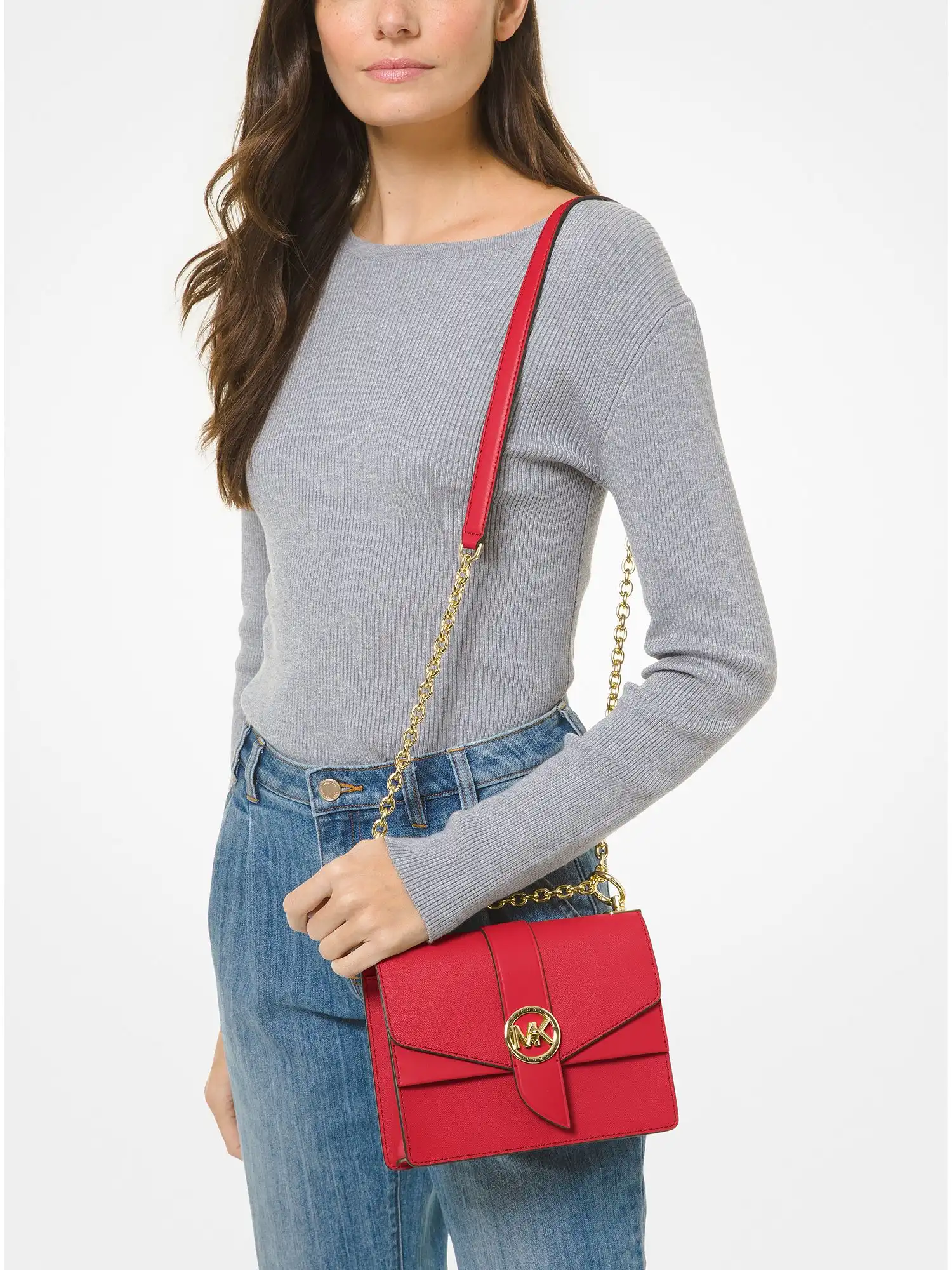 greenwich small saffiano leather crossbody bag crimson