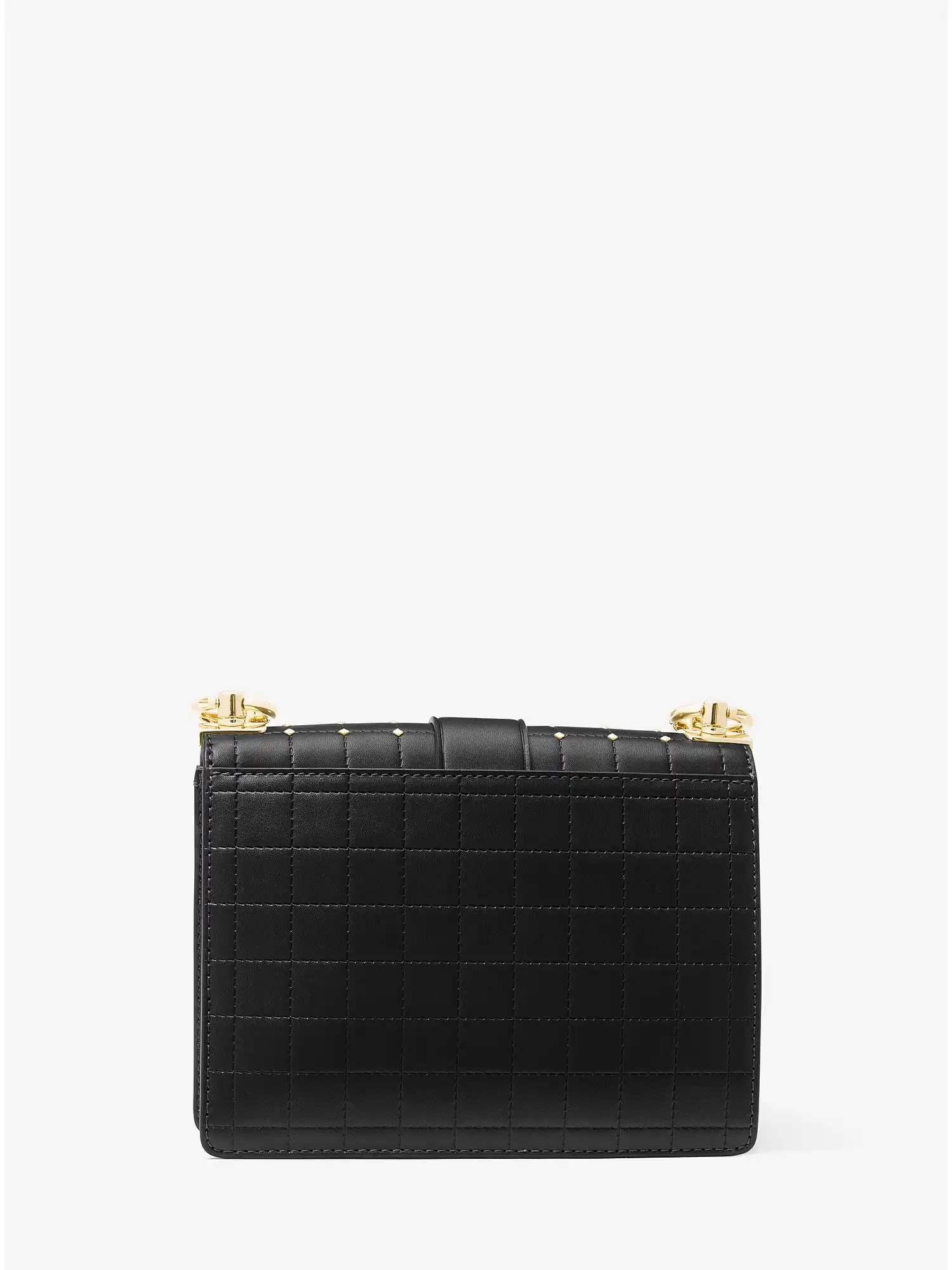 greenwich small studded quilted faux leather crossbody bag black