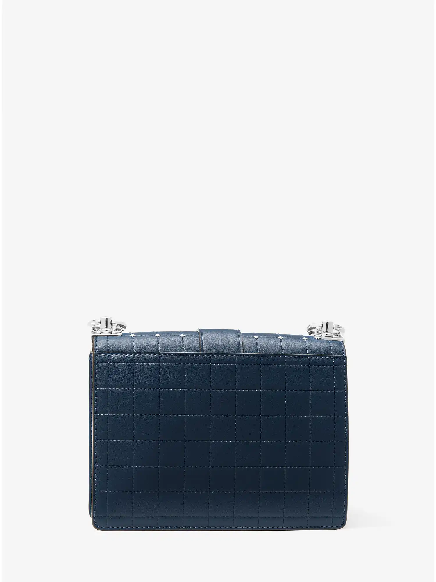 greenwich small studded quilted faux leather crossbody bag navy