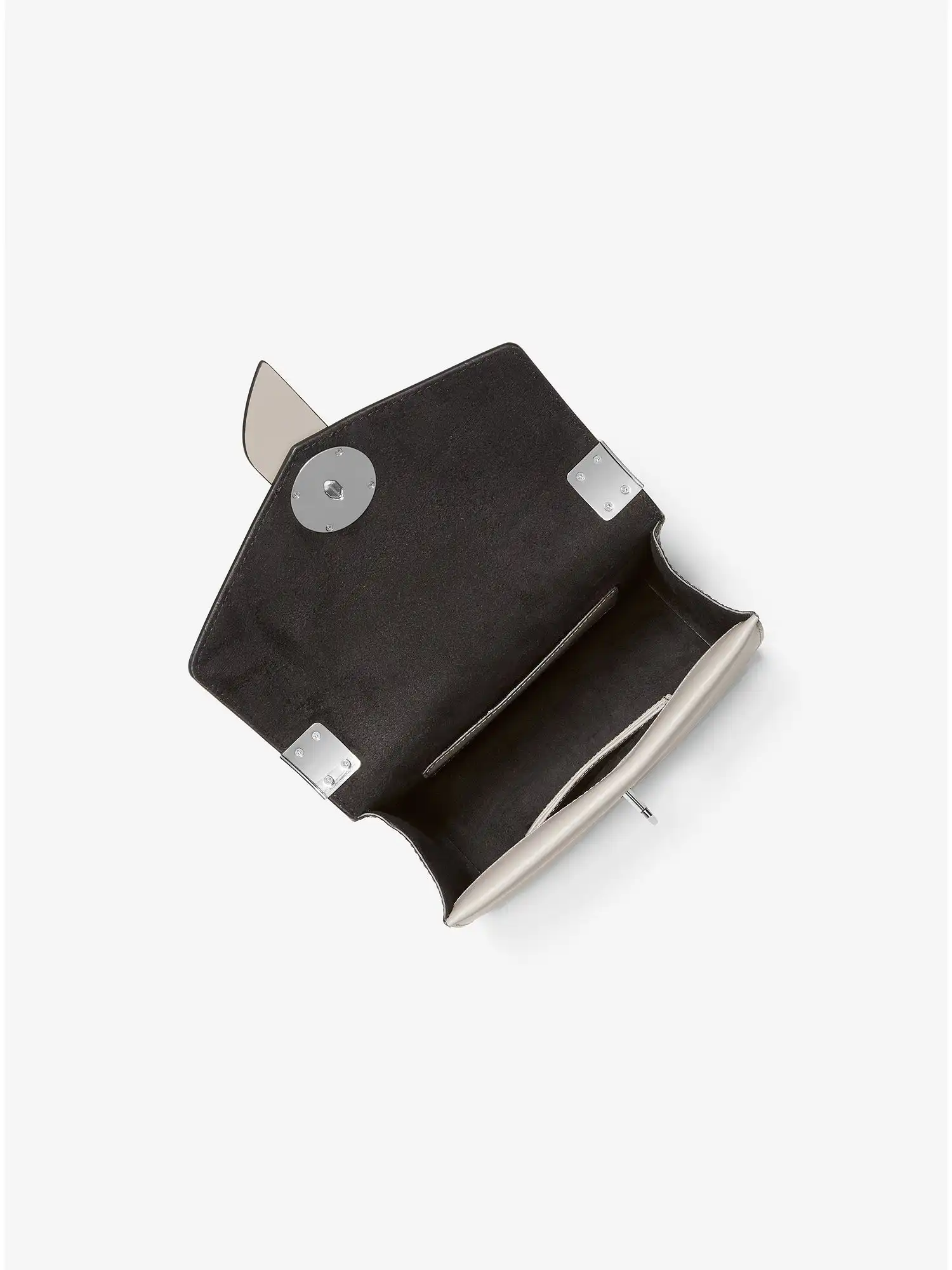 greenwich small two tone logo and saffiano leather crossbody bag black combo