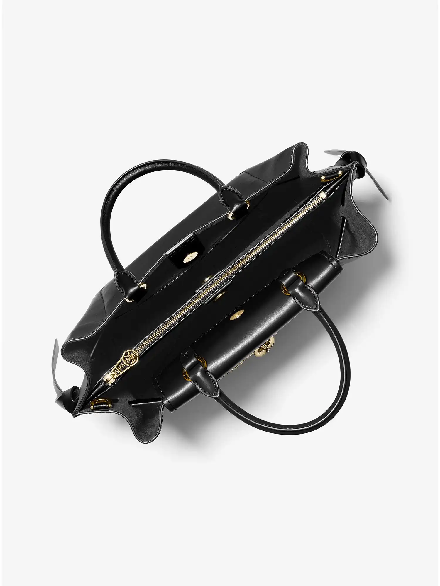 hamilton legacy large leather belted satchel black