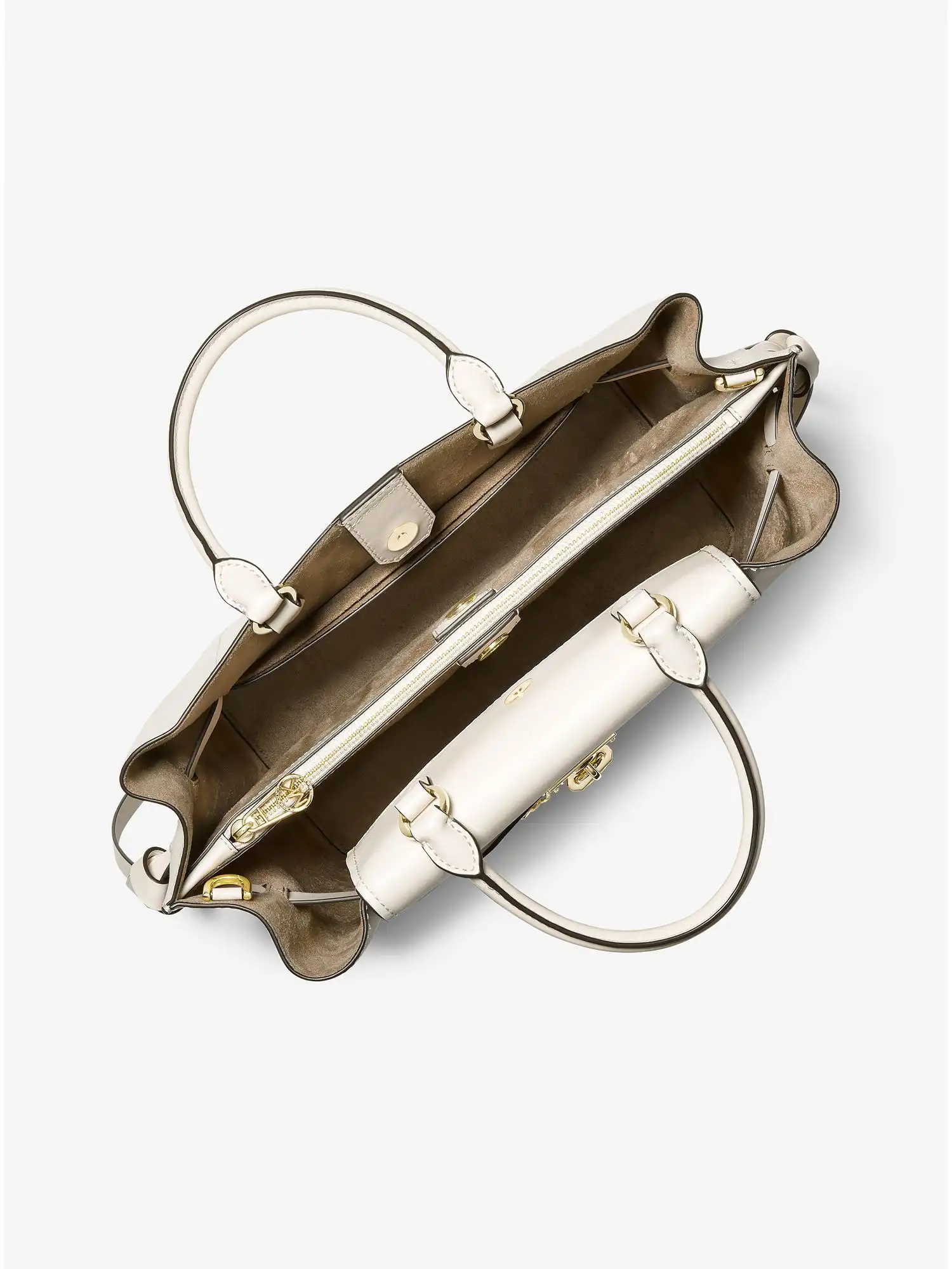 hamilton legacy large leather belted satchel lt cream