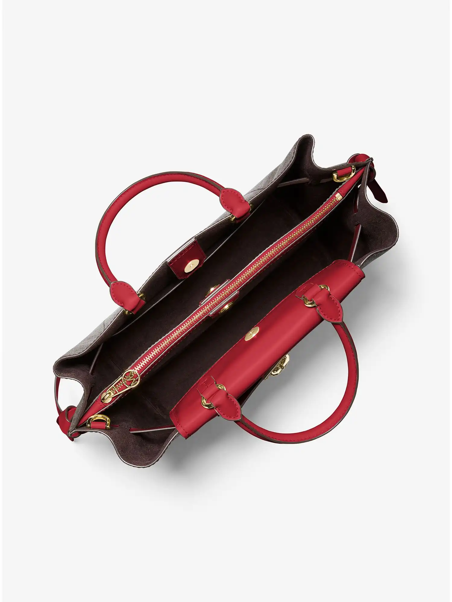 hamilton legacy large logo belted satchel crimson