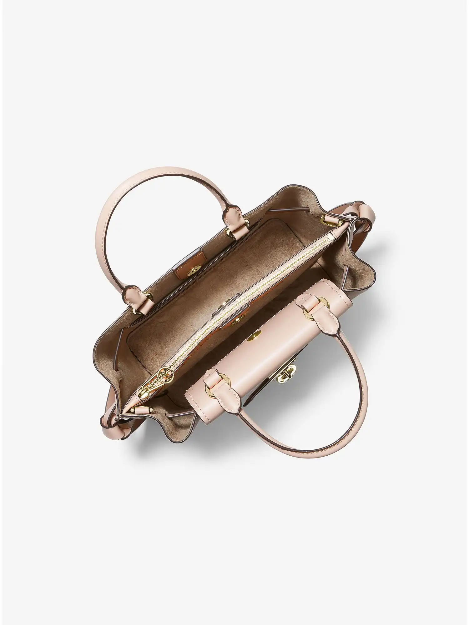 hamilton legacy small leather belted satchel soft pink