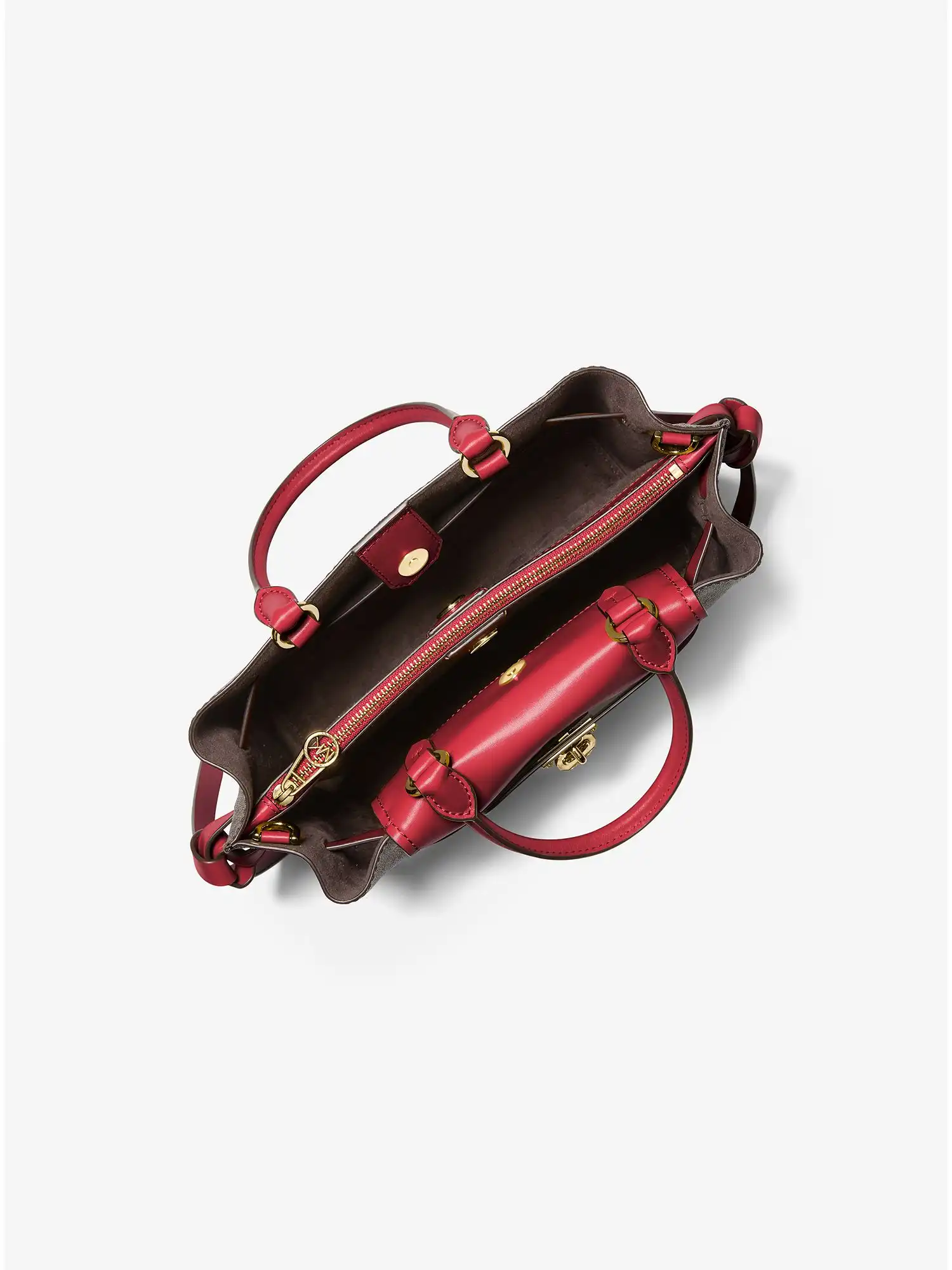 hamilton legacy small logo belted satchel crimson