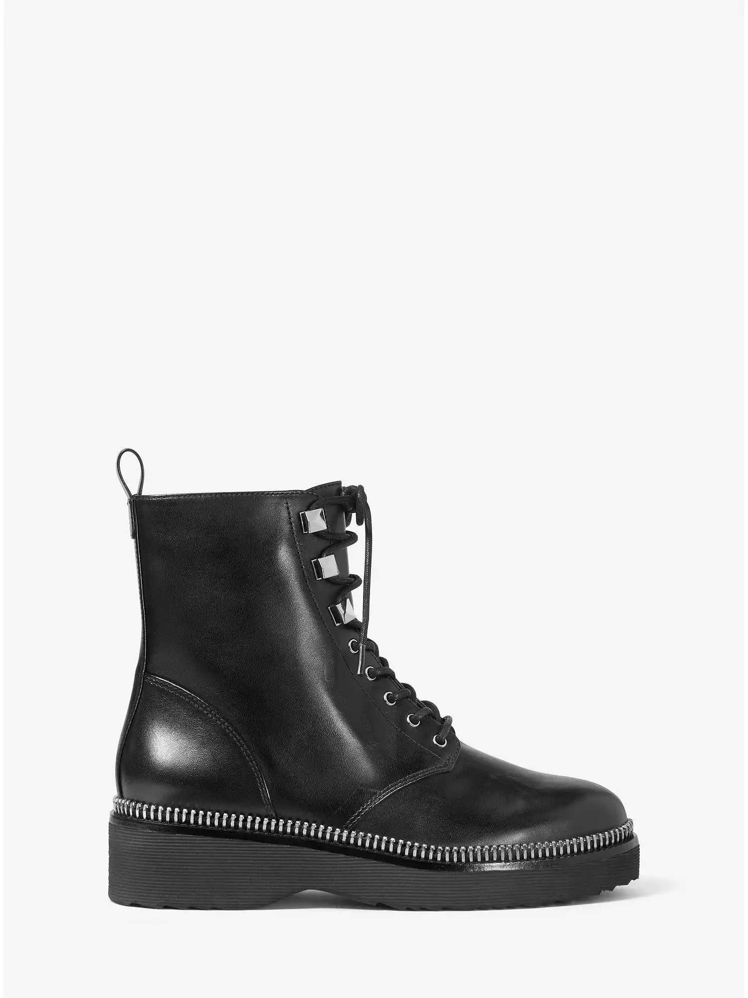 haskell leather combat boot black