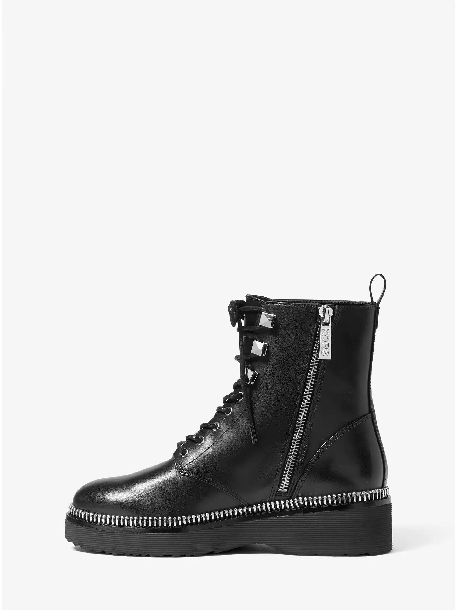 haskell leather combat boot black