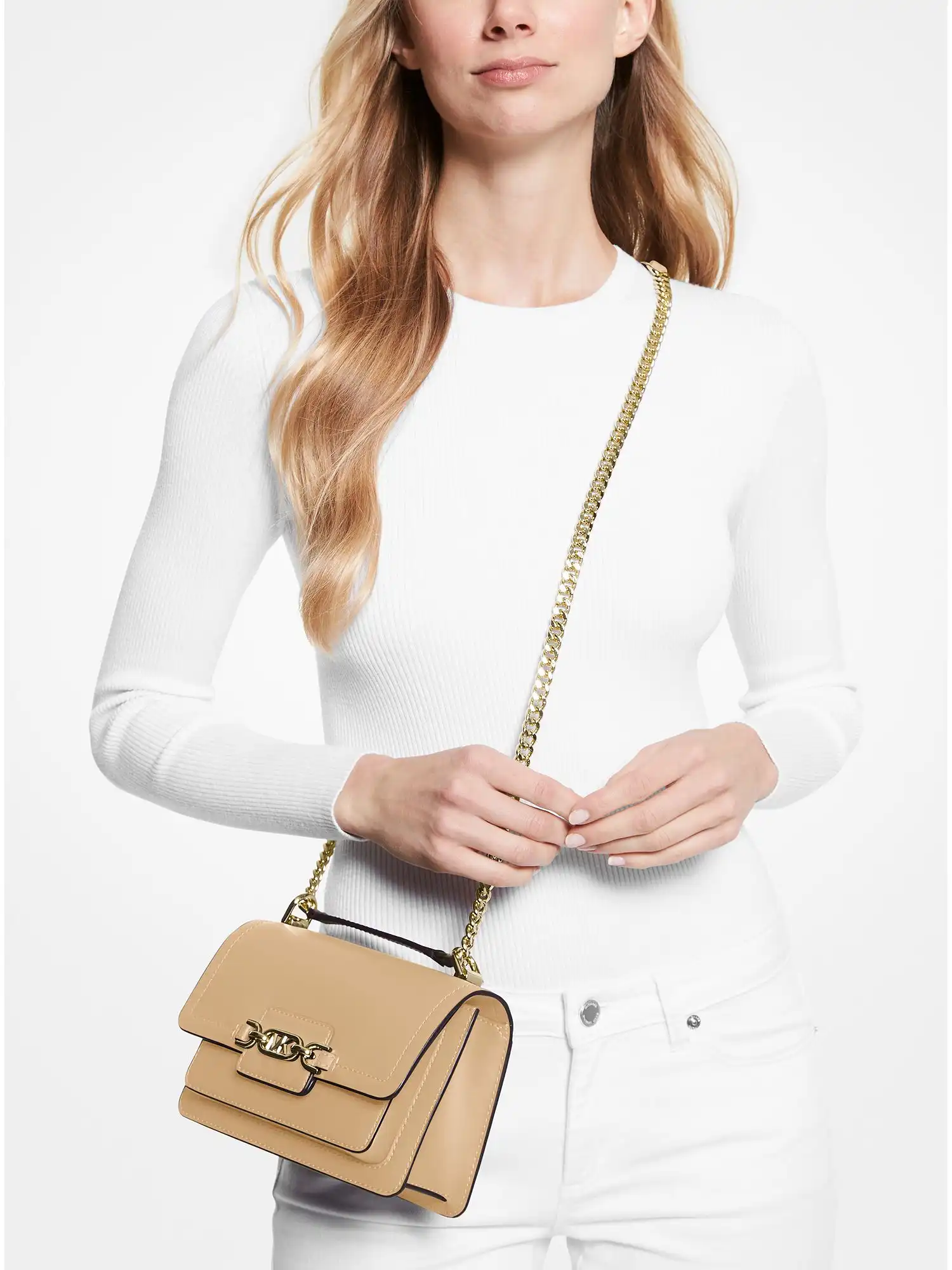 heather extra small leather crossbody bag camel