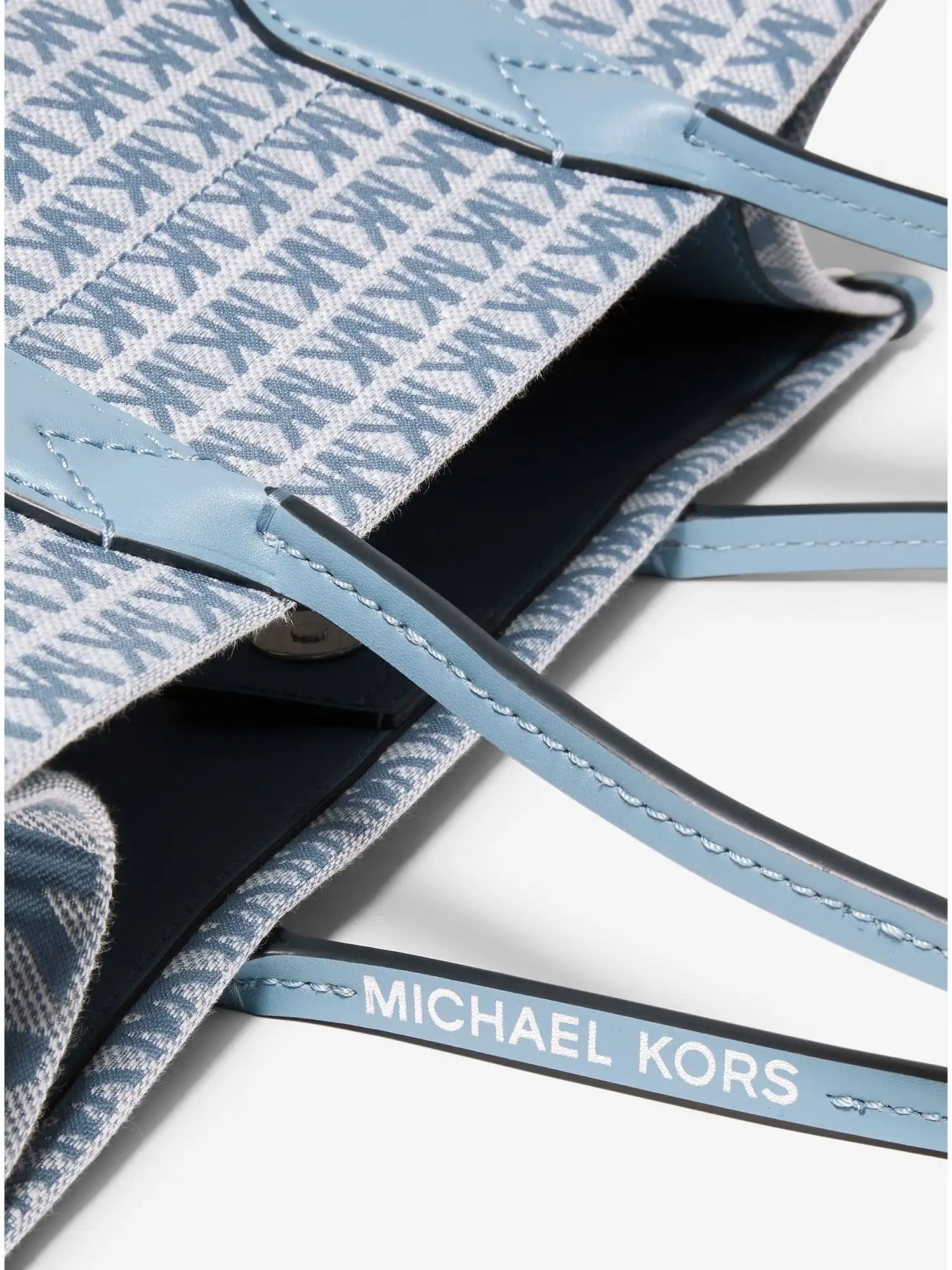 heidi large logo jacquard tote bag chambray