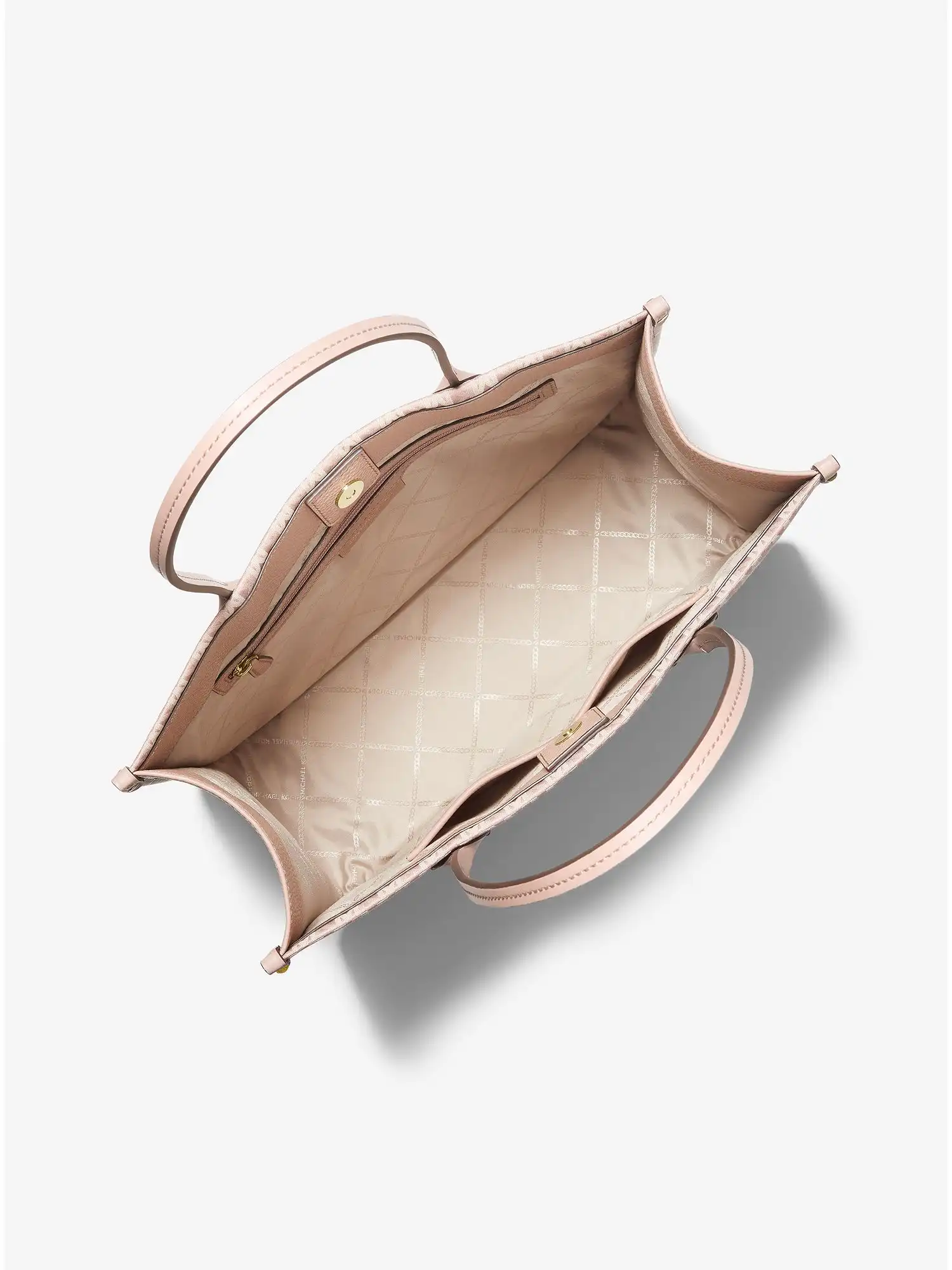 heidi large logo jacquard tote bag fawn