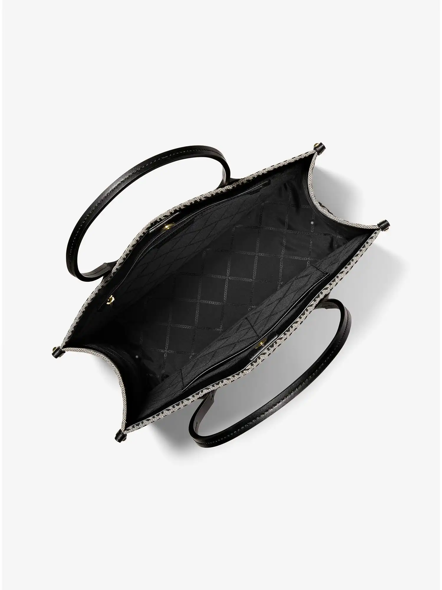 heidi large logo jacquard tote bag natural black