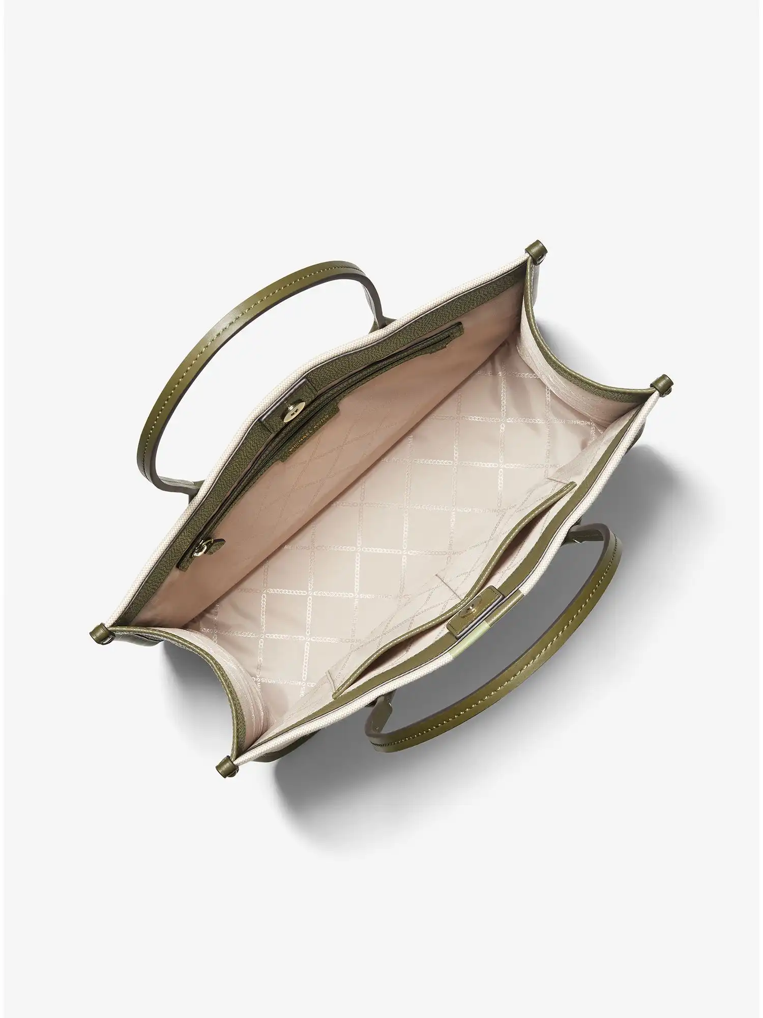 heidi large stripe canvas tote bag olive combo