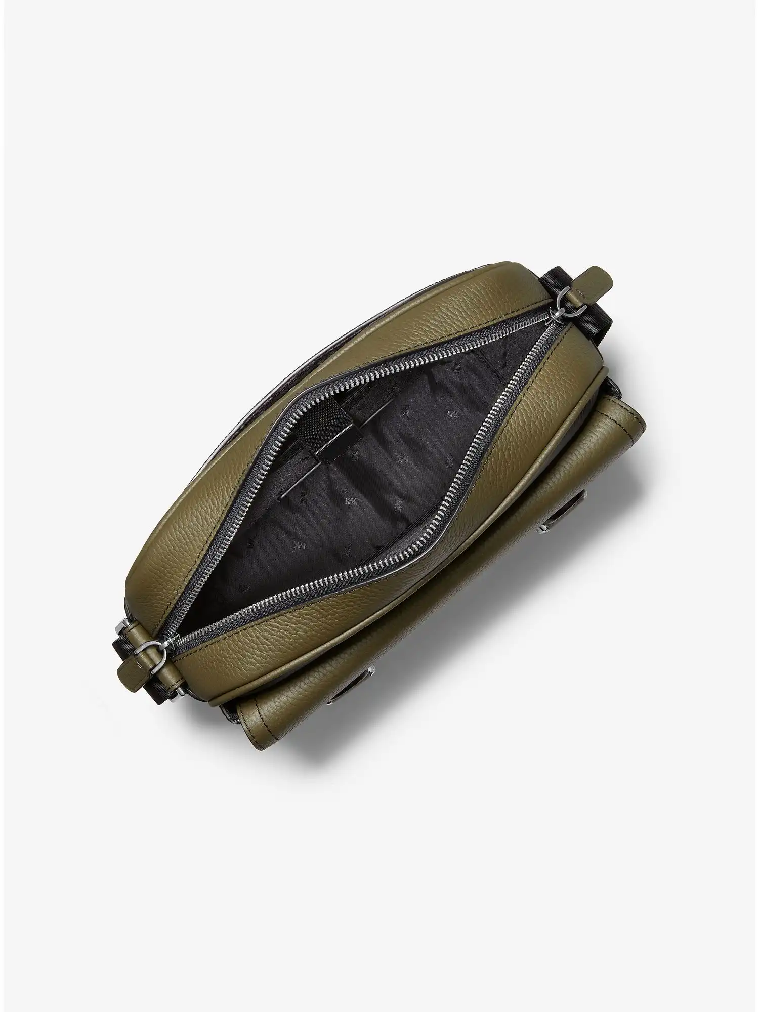 hudson large leather crossbody bag olive combo