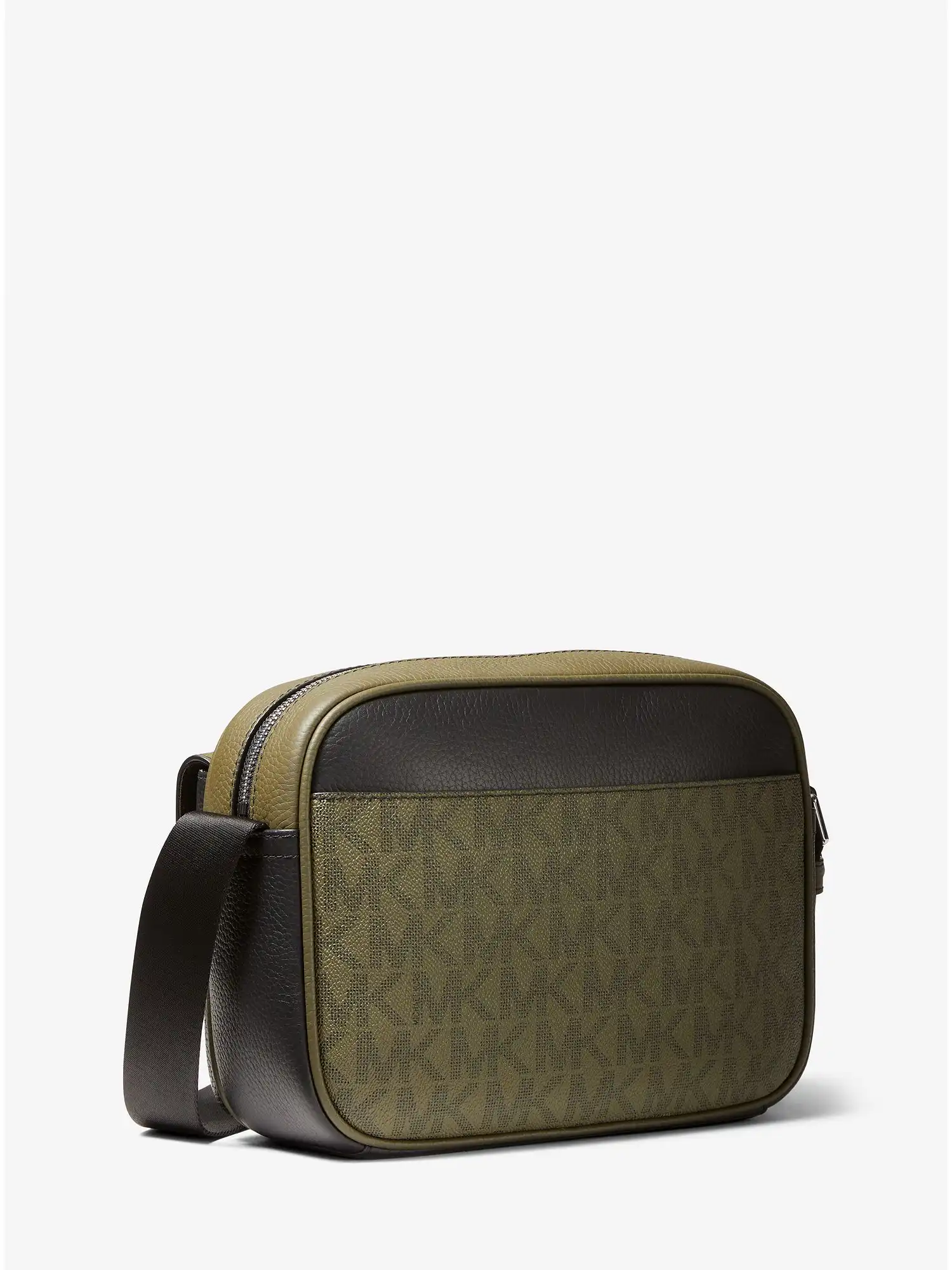 hudson large leather crossbody bag olive combo