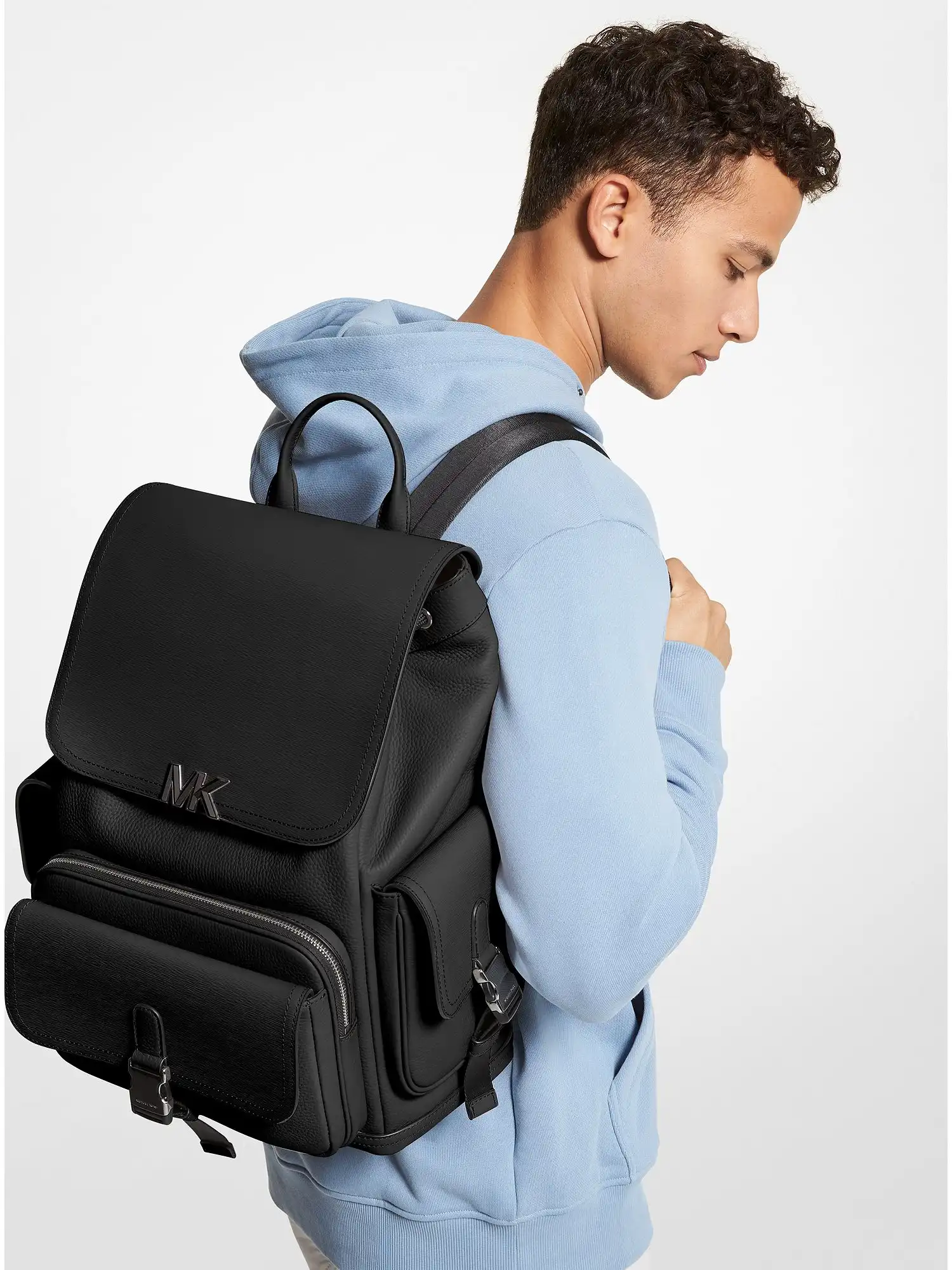 hudson leather backpack black