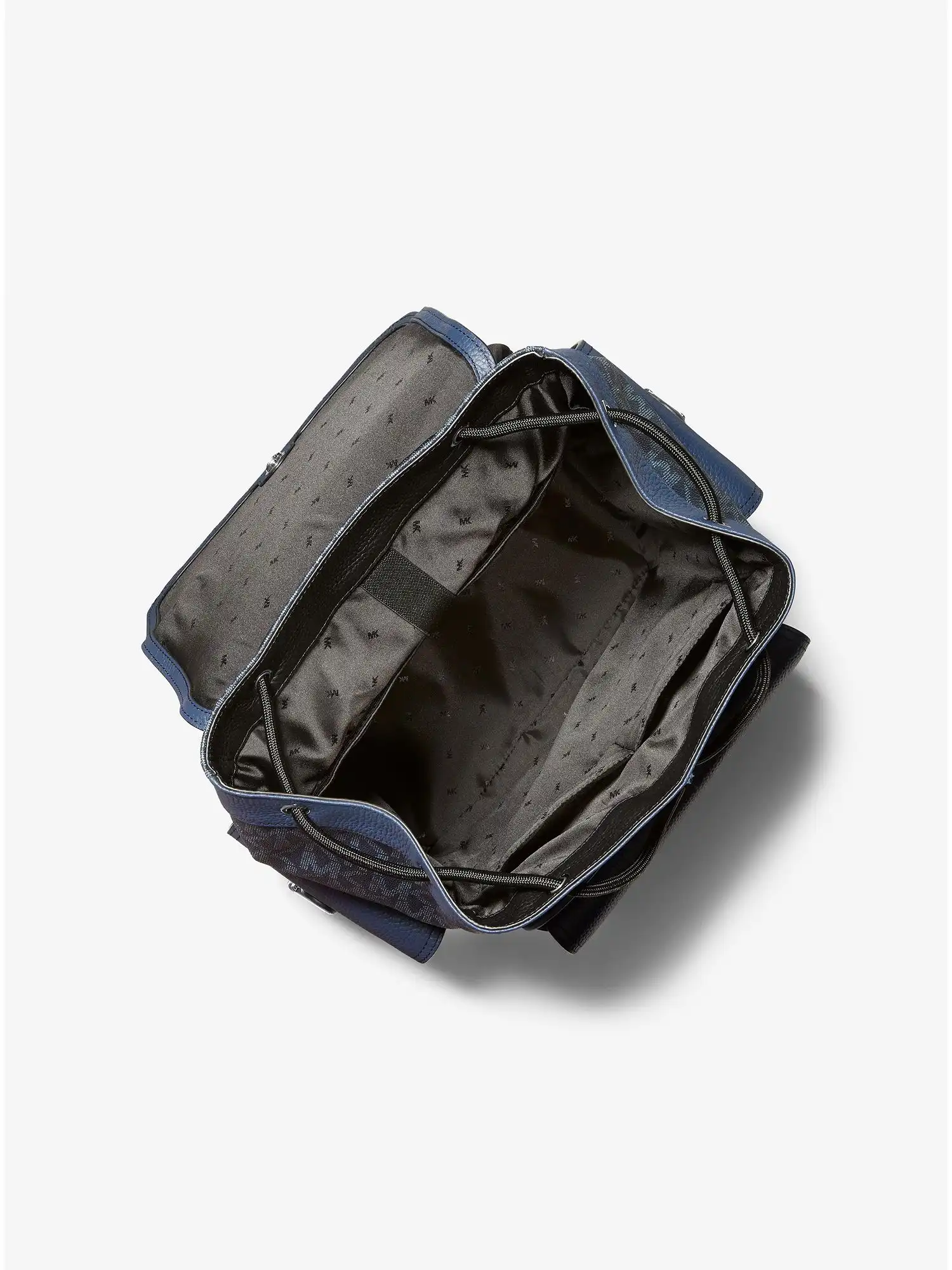 hudson logo and leather backpack admiral mlti